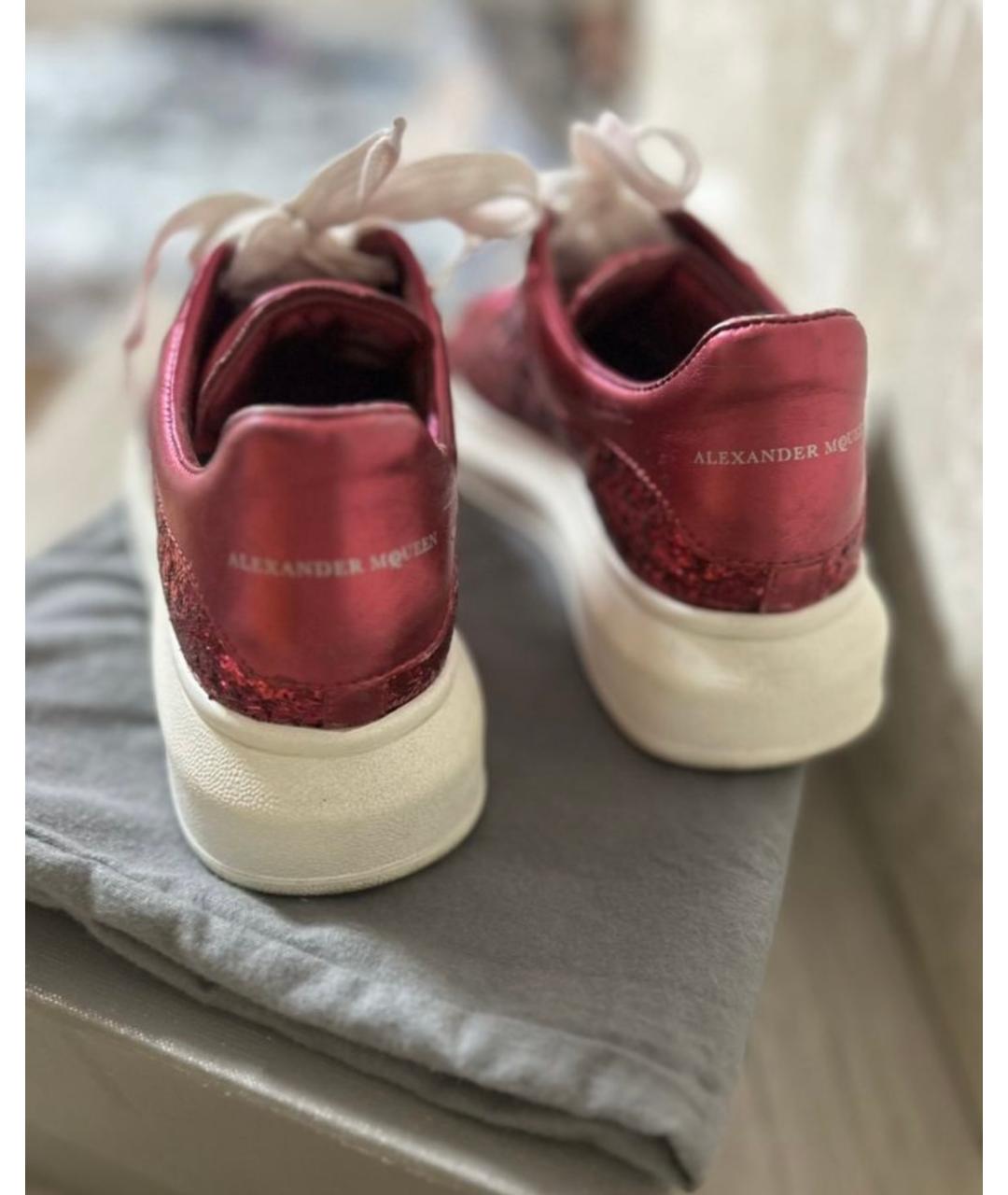 ALEXANDER MCQUEEN Розовые кожаные кеды, фото 4
