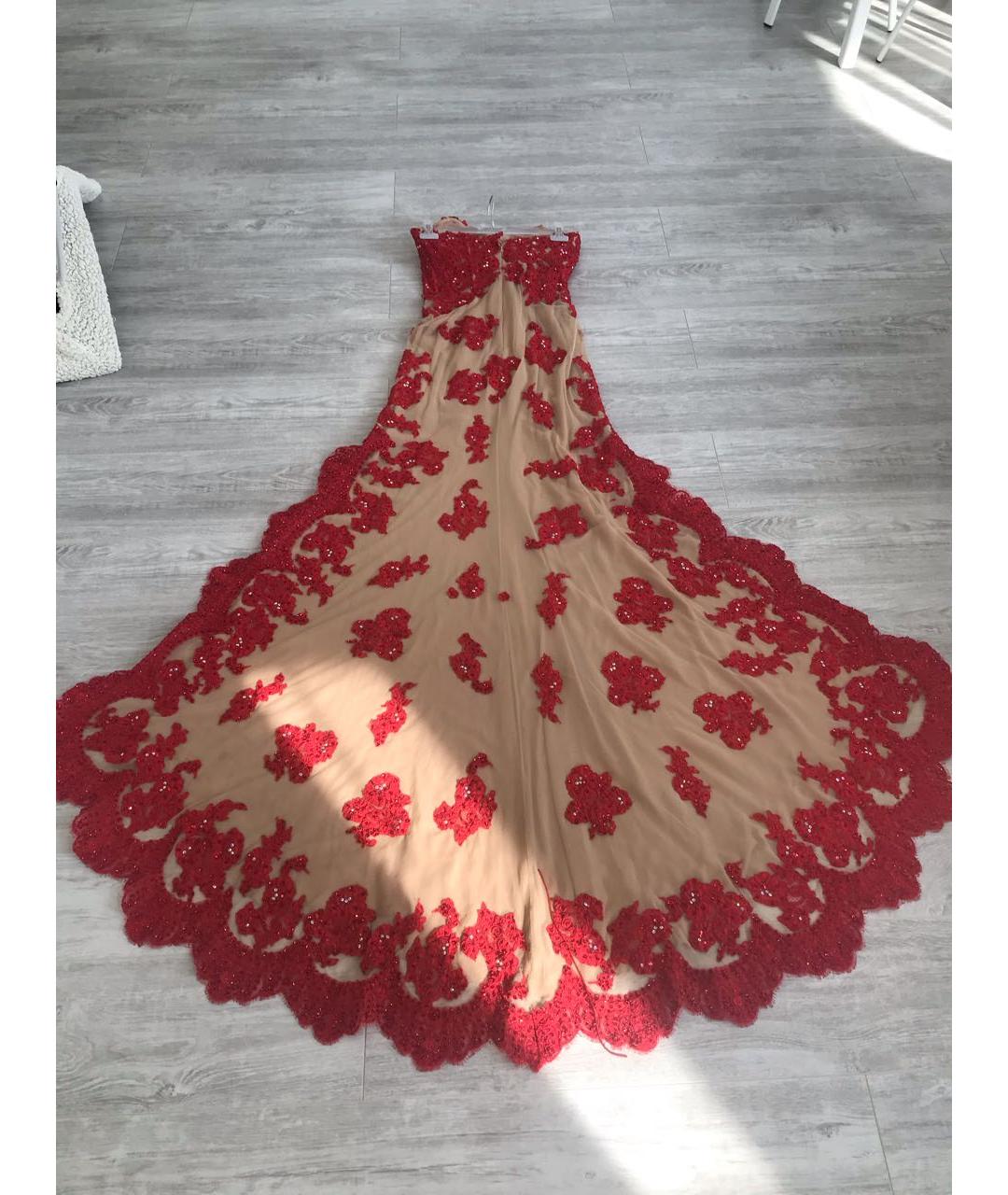 SHERRI HILL Красное кружевное вечернее платье, фото 2