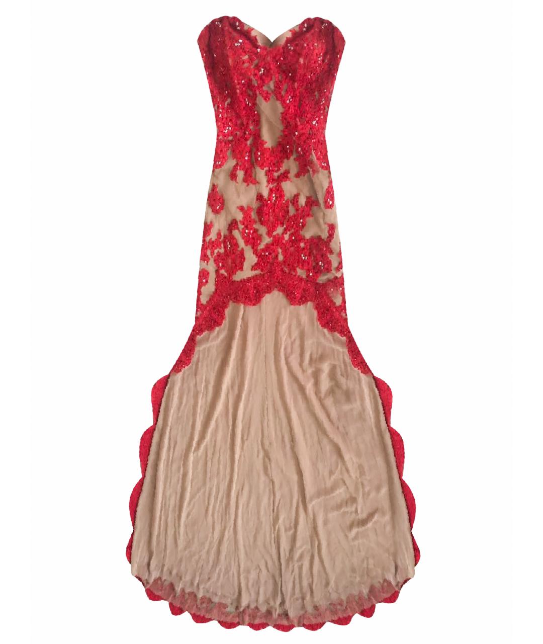 SHERRI HILL Красное кружевное вечернее платье, фото 1