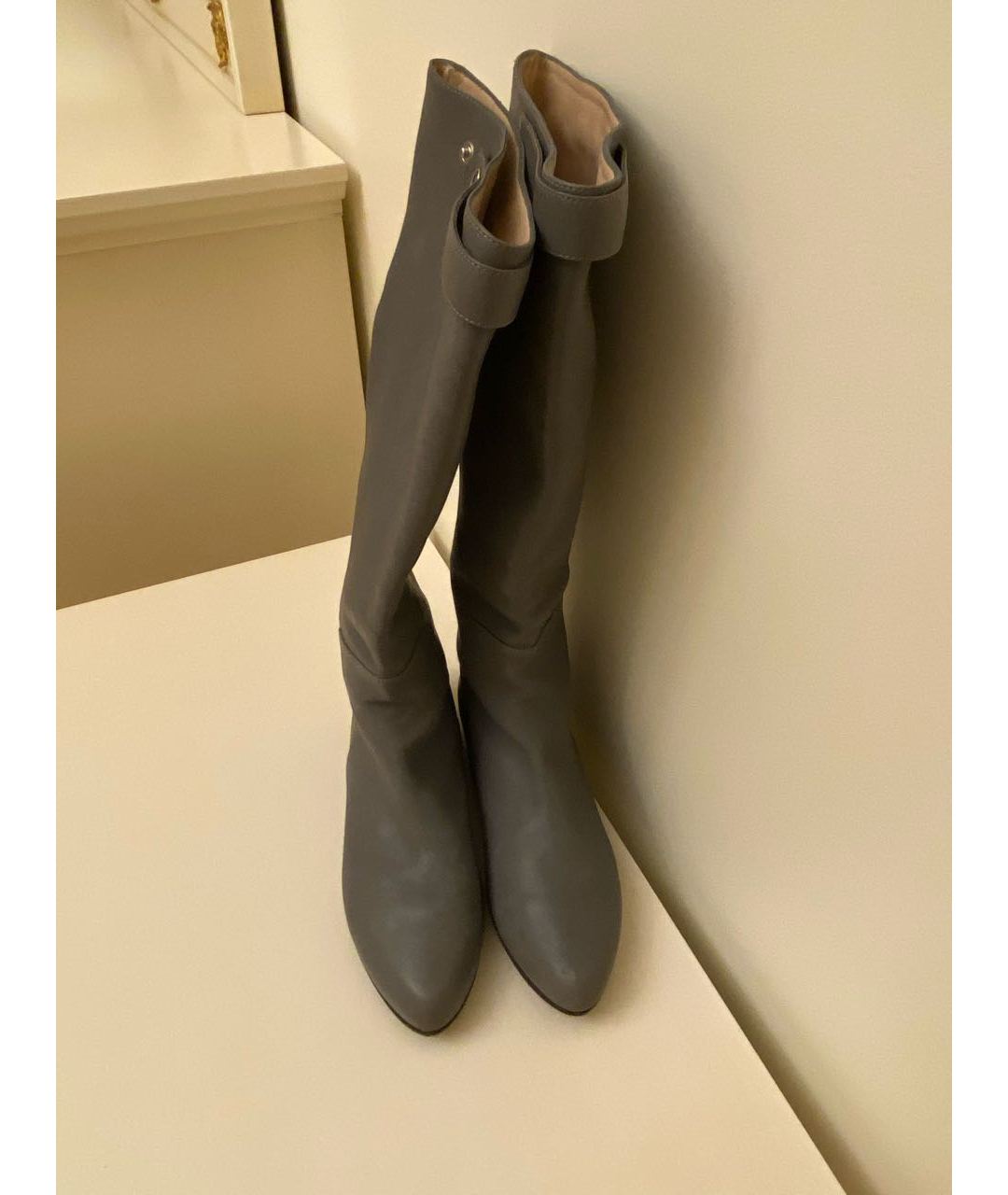 FENDI Серые кожаные сапоги, фото 5