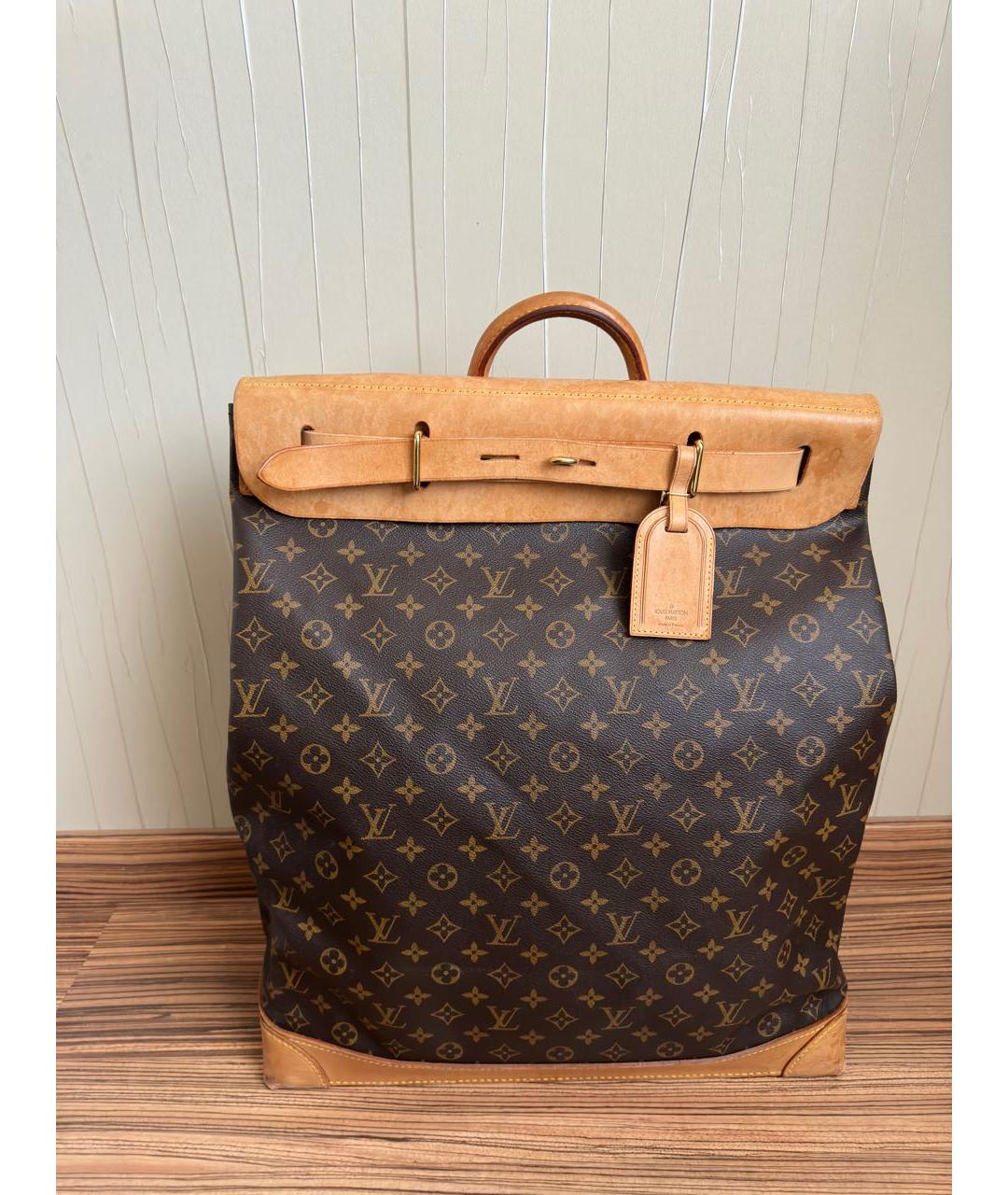 LOUIS VUITTON Коричневая кожаная дорожная/спортивная сумка, фото 9