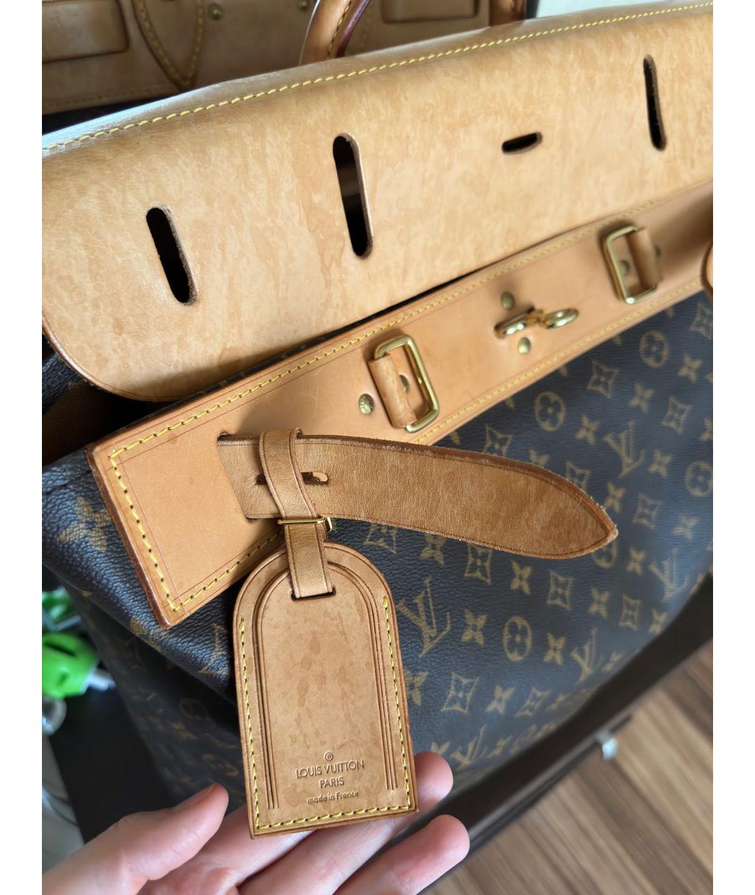LOUIS VUITTON Коричневая кожаная дорожная/спортивная сумка, фото 8