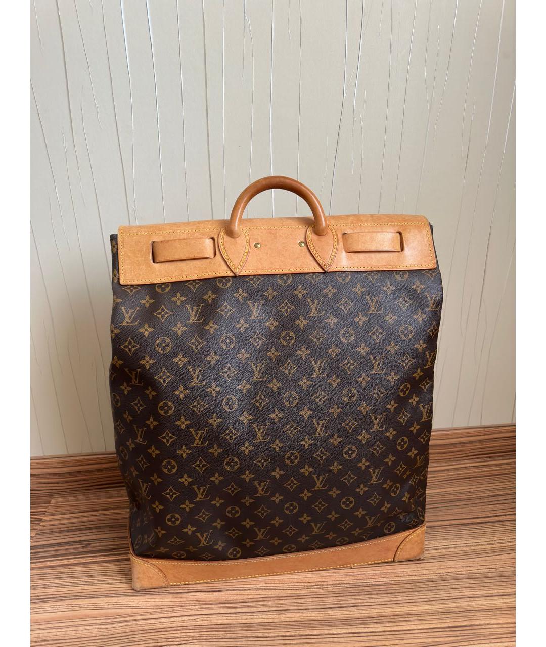 LOUIS VUITTON Коричневая кожаная дорожная/спортивная сумка, фото 7