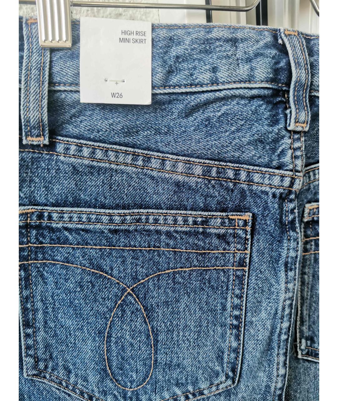 CALVIN KLEIN JEANS Голубая деним юбка мини, фото 5