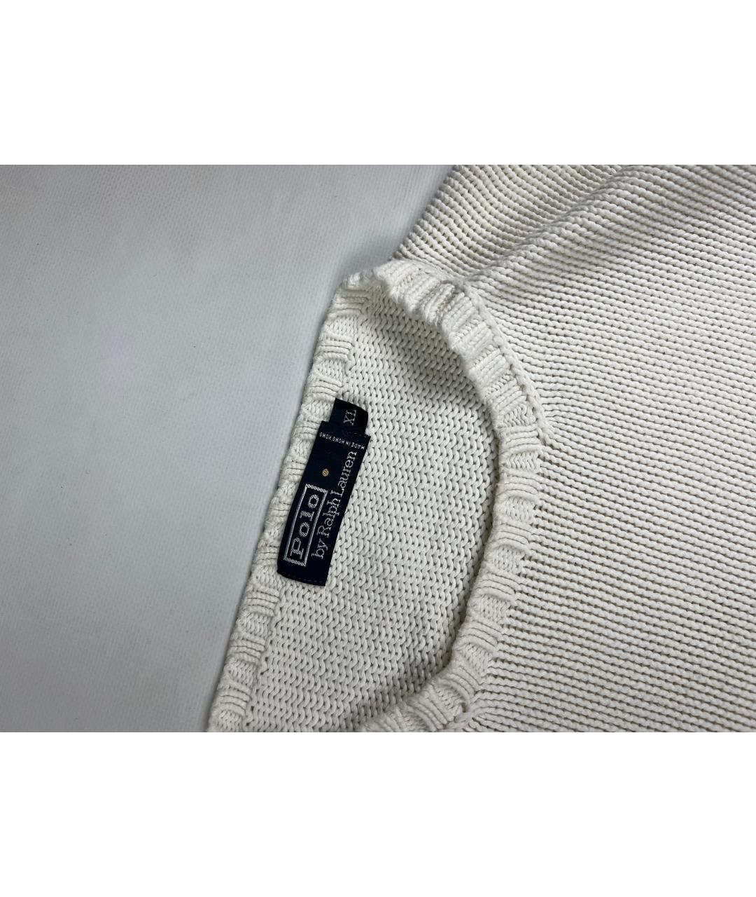 POLO RALPH LAUREN Белый хлопковый джемпер / свитер, фото 4