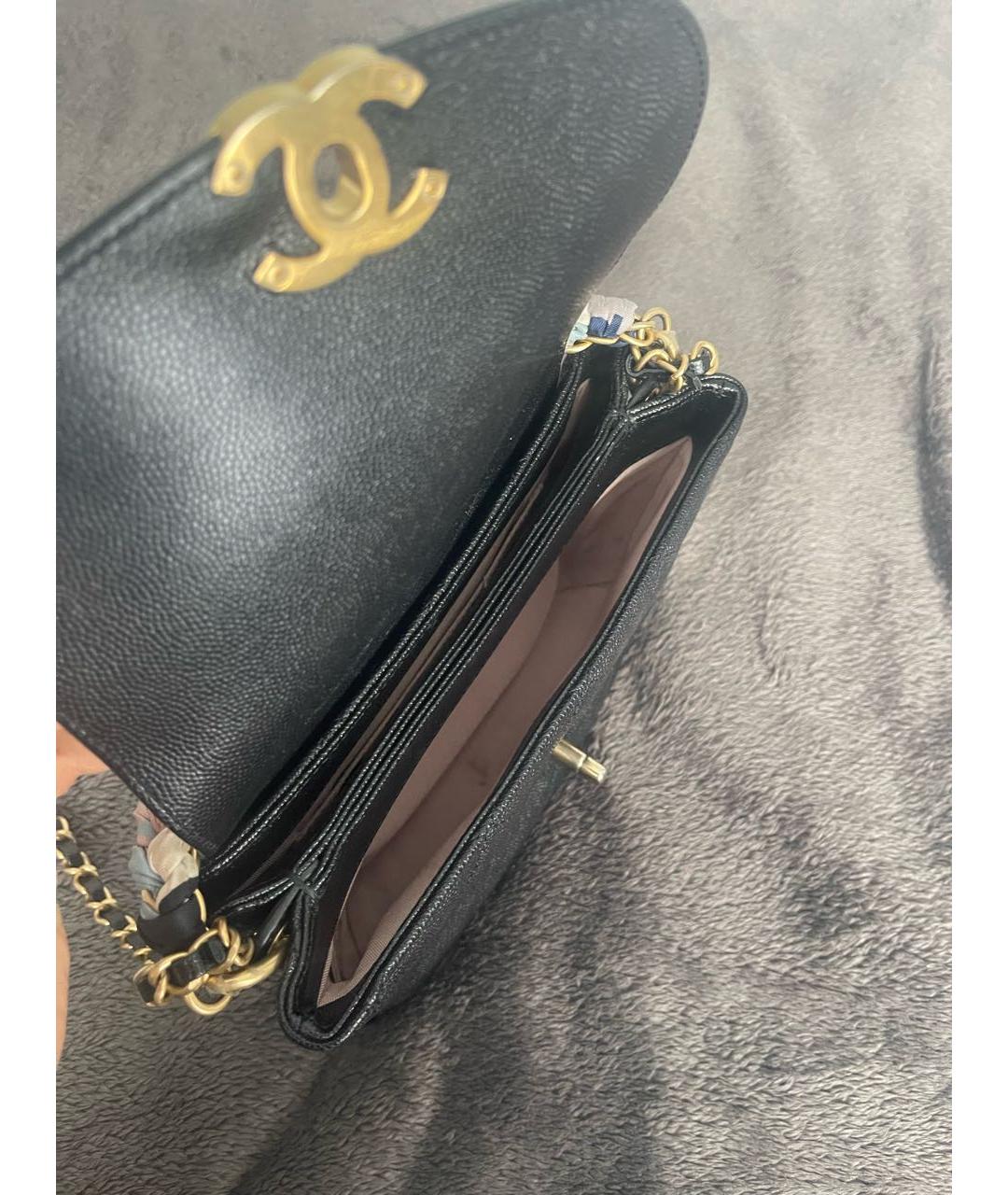 CHANEL Черная кожаная сумка через плечо, фото 4