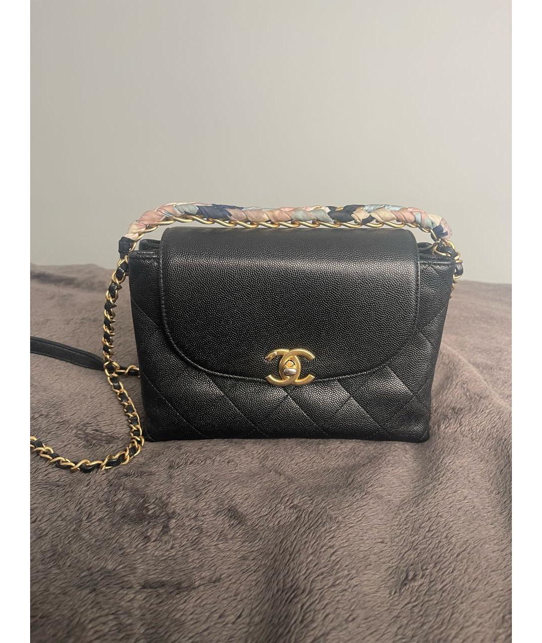 CHANEL Черная кожаная сумка через плечо, фото 3
