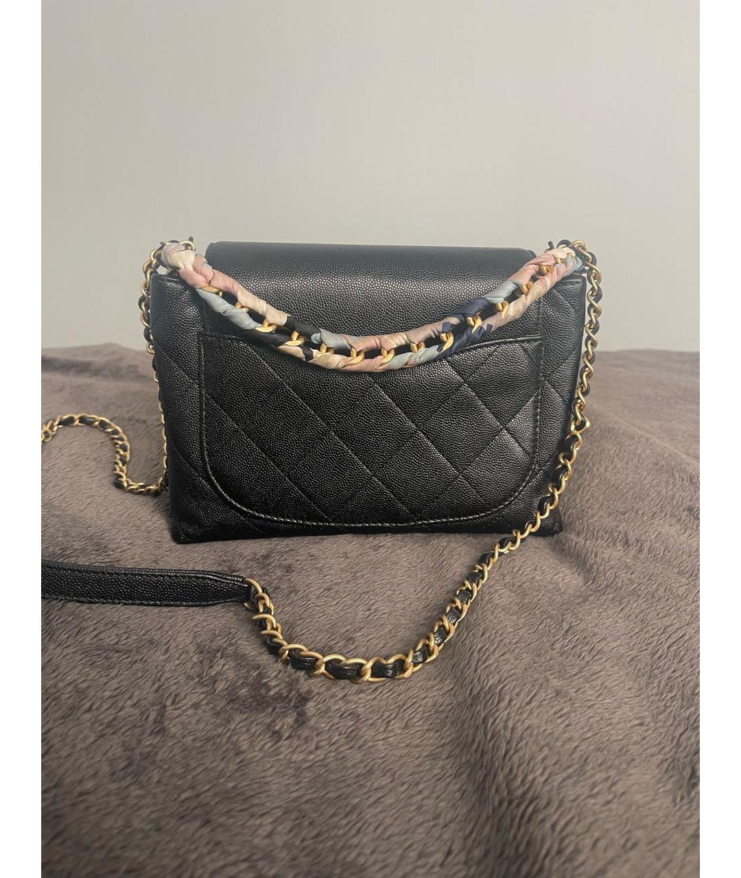 CHANEL Черная кожаная сумка через плечо, фото 5