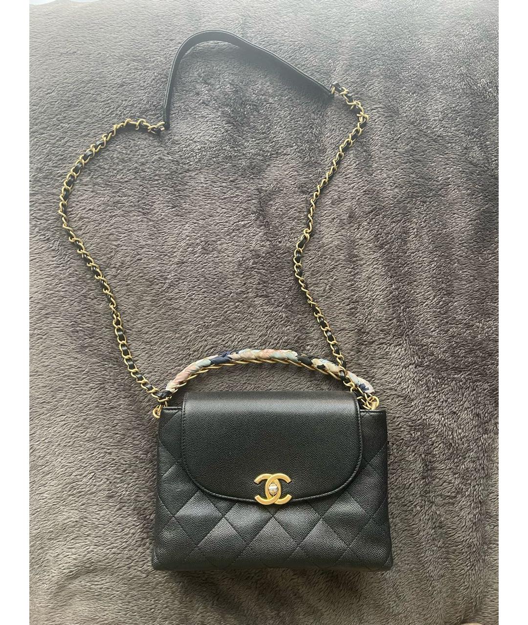 CHANEL Черная кожаная сумка через плечо, фото 9