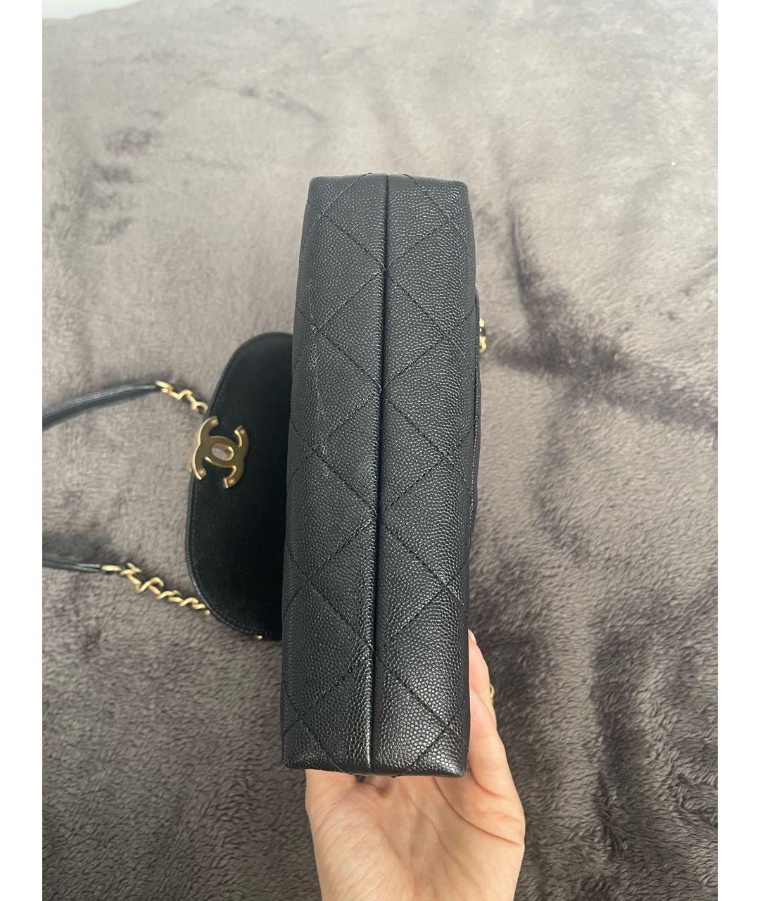 CHANEL Черная кожаная сумка через плечо, фото 6