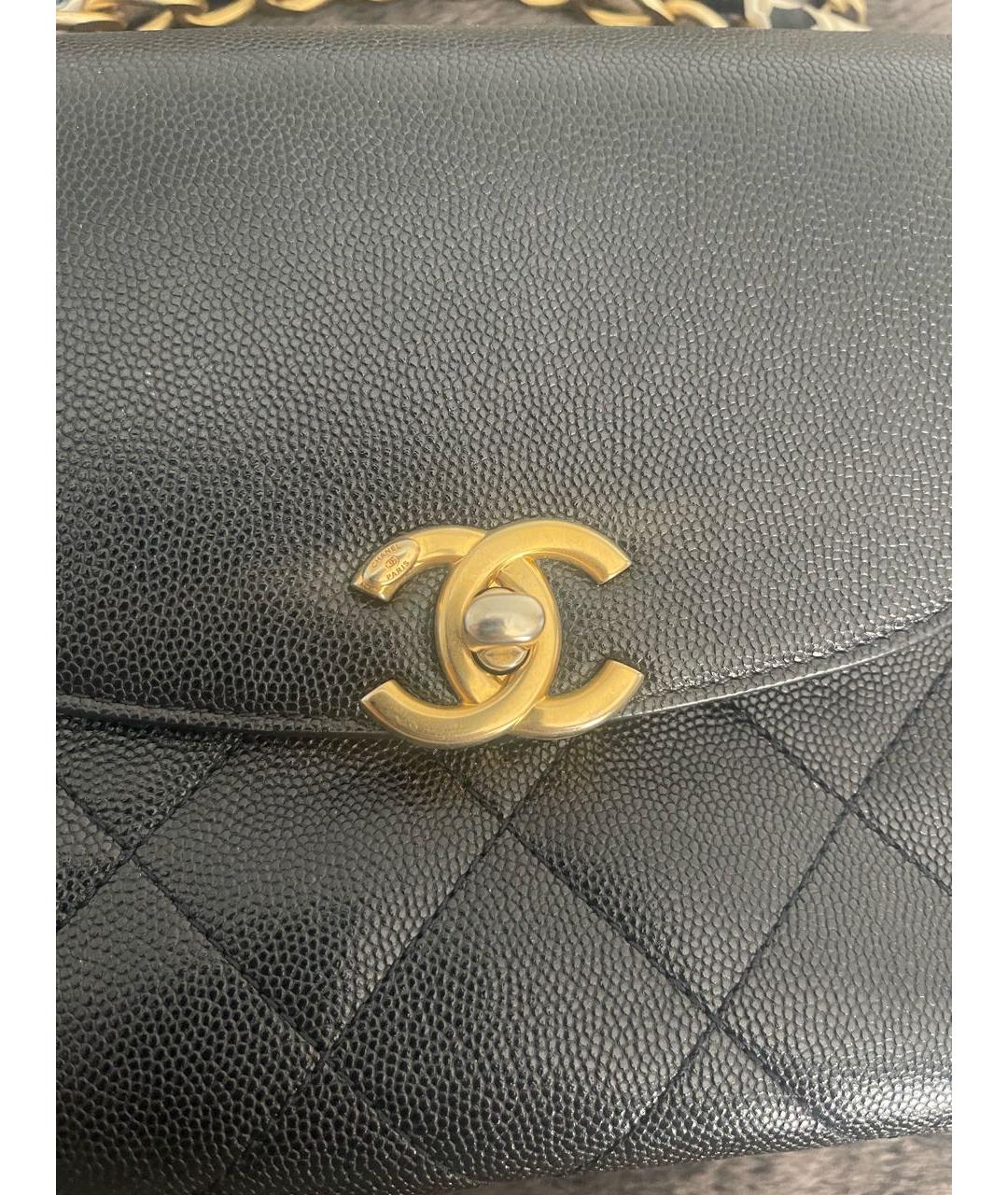 CHANEL Черная кожаная сумка через плечо, фото 7