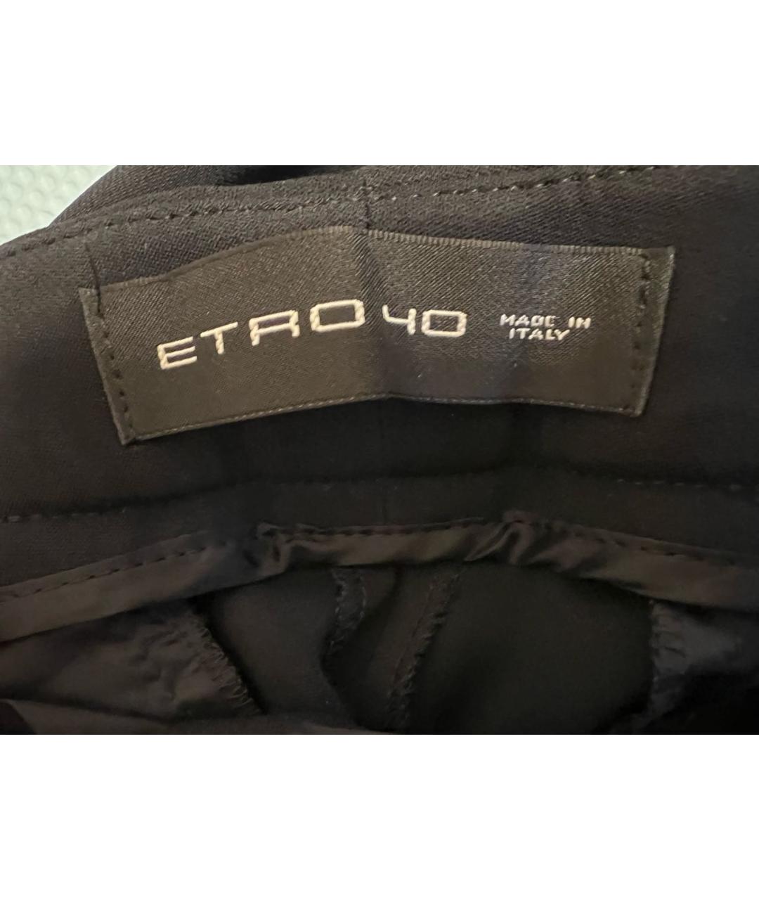 ETRO Черные ацетатные прямые брюки, фото 3