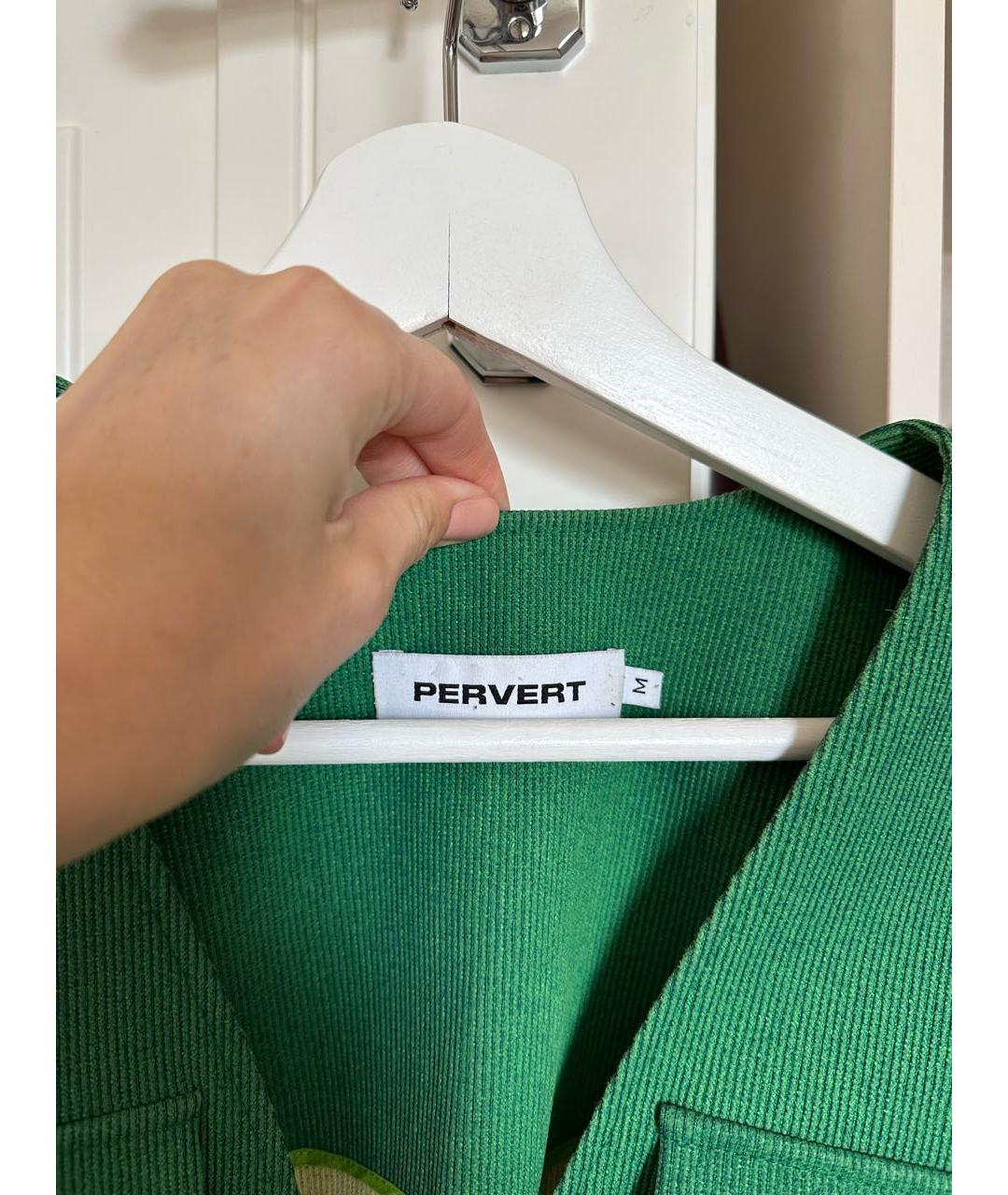 PERVERT Зеленый хлопковый жакет/пиджак, фото 3