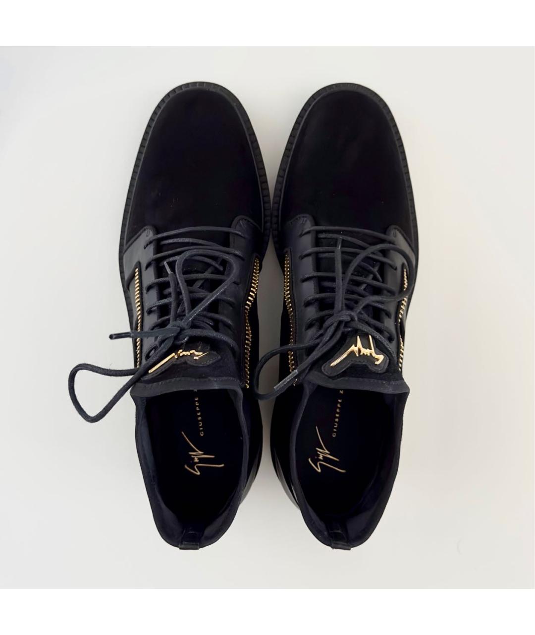 GIUSEPPE ZANOTTI DESIGN Черные кожаные низкие ботинки, фото 3