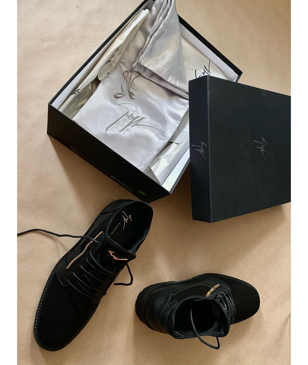GIUSEPPE ZANOTTI DESIGN Черные кожаные низкие ботинки, фото 6