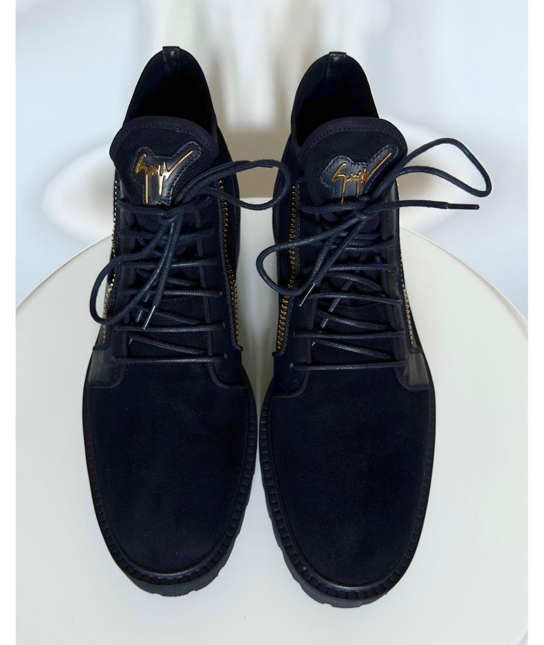 GIUSEPPE ZANOTTI DESIGN Черные кожаные низкие ботинки, фото 2