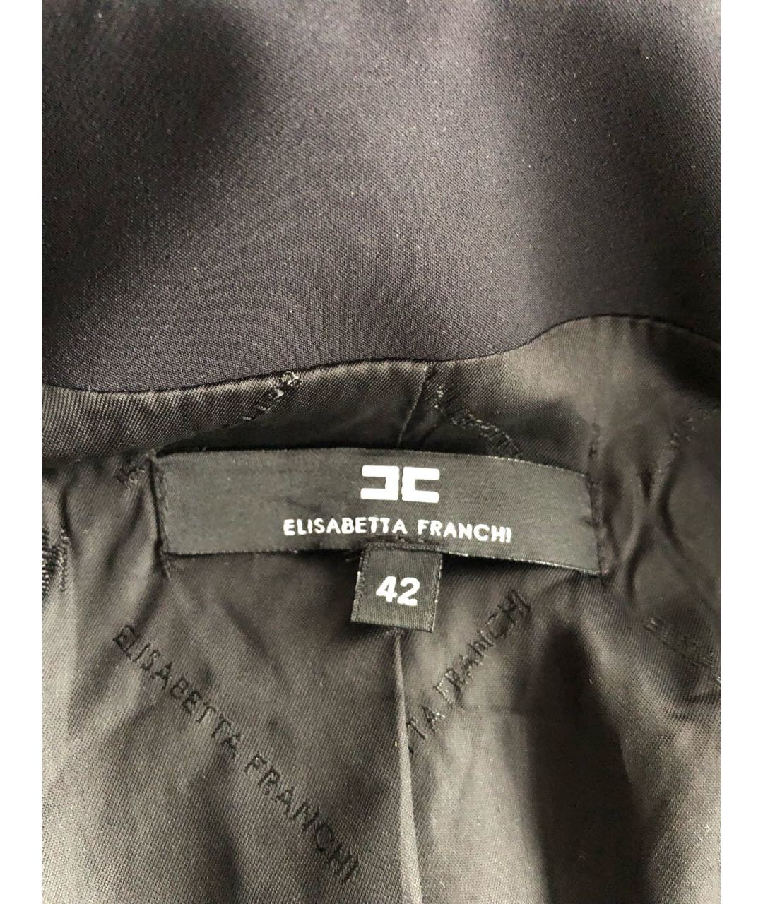 ELISABETTA FRANCHI Черный полиамидовый жакет/пиджак, фото 5