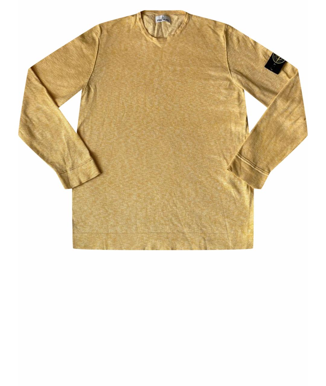 STONE ISLAND Желтый хлопковый джемпер / свитер, фото 1