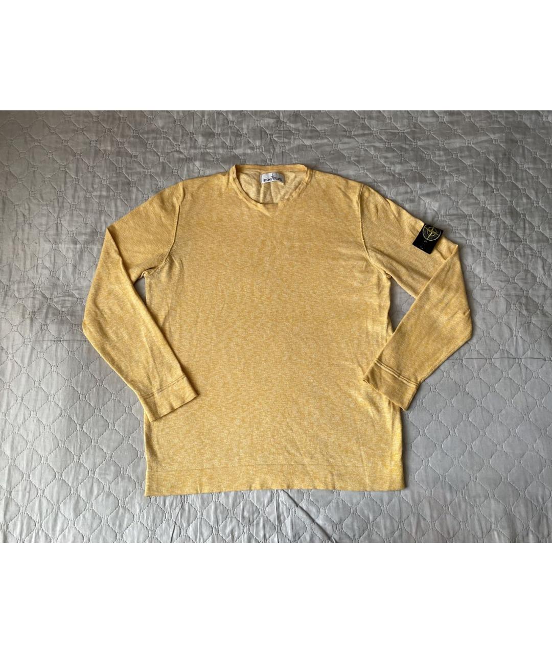 STONE ISLAND Желтый хлопковый джемпер / свитер, фото 9