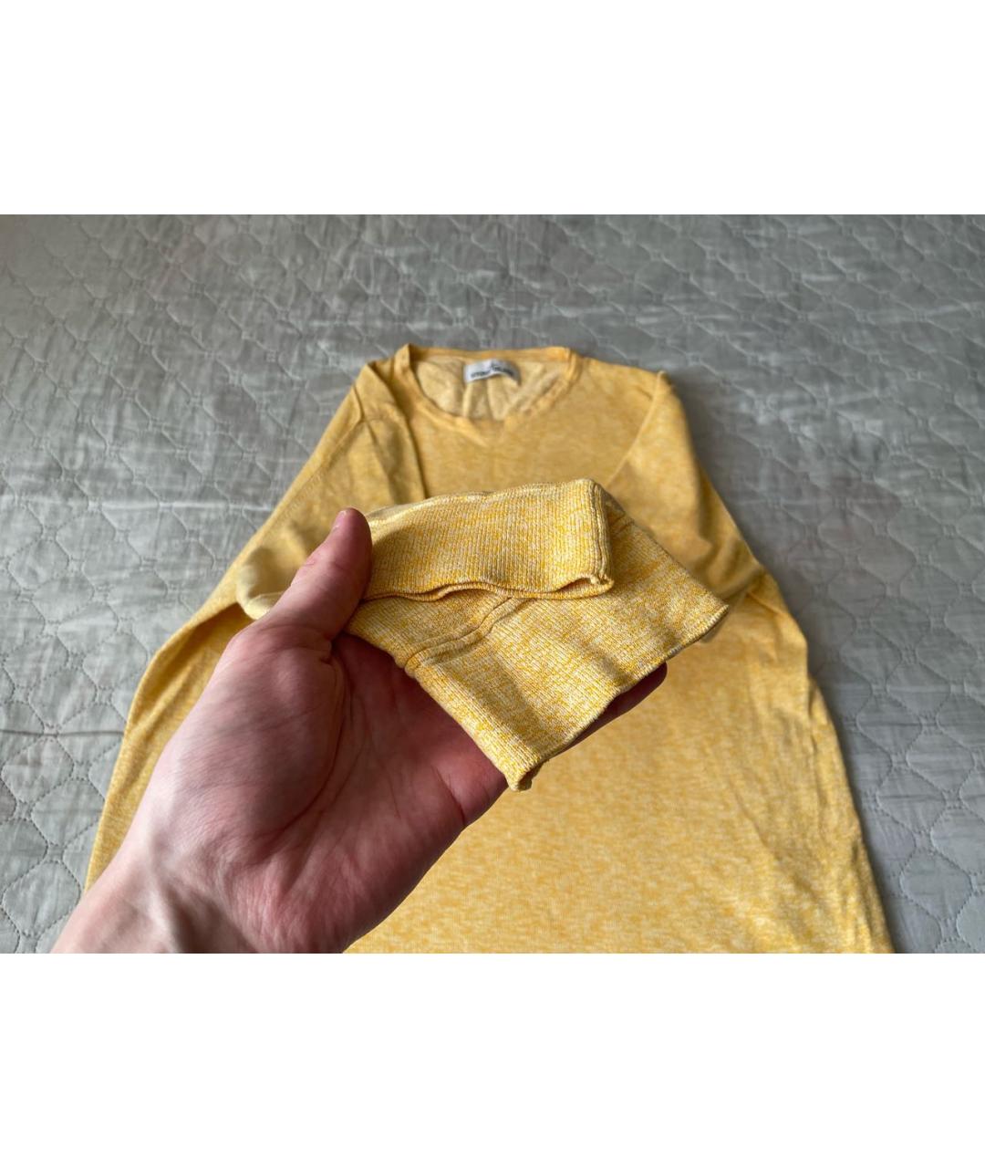STONE ISLAND Желтый хлопковый джемпер / свитер, фото 4