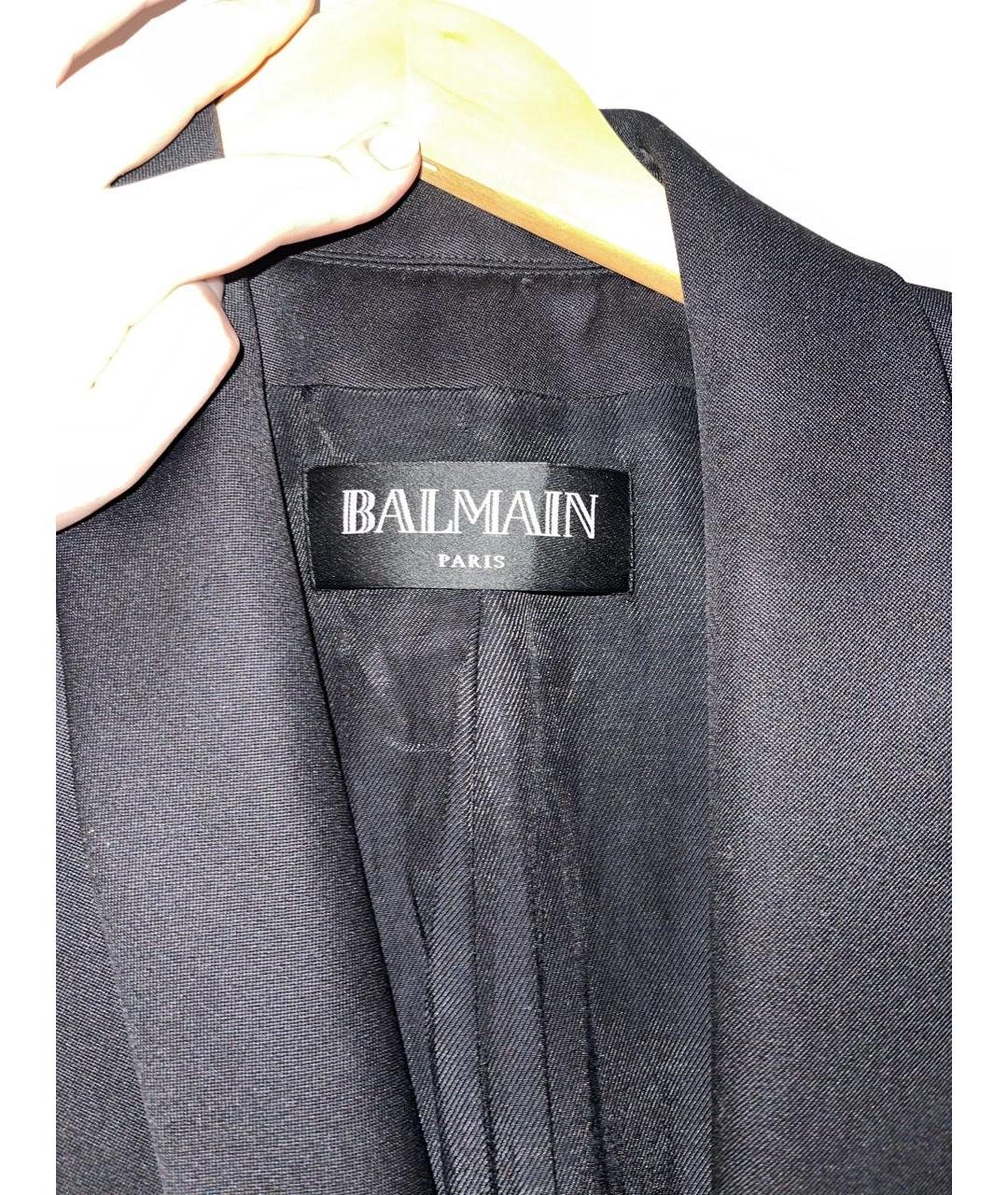 BALMAIN Черный шерстяной жакет/пиджак, фото 3