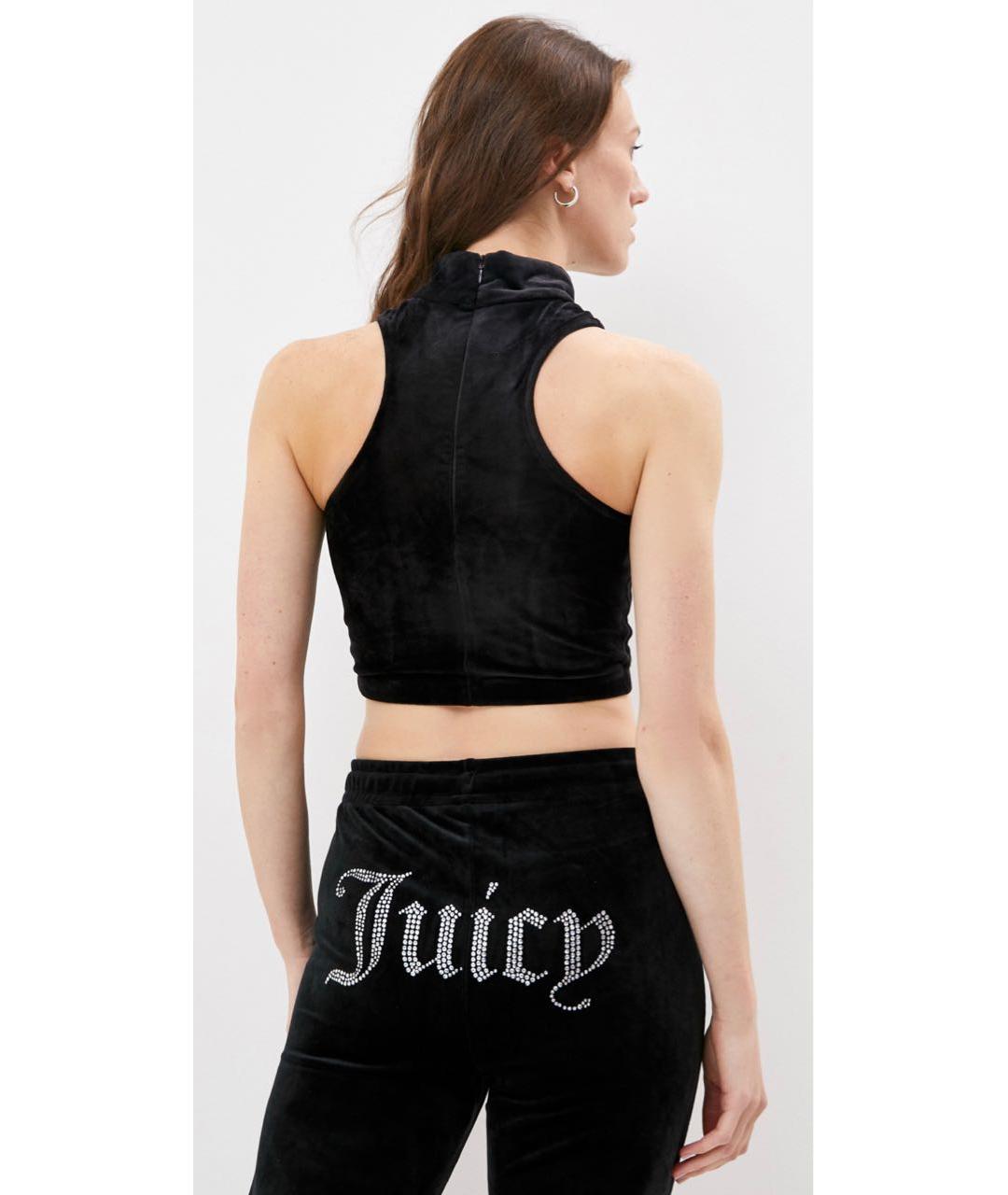 JUICY COUTURE Черная велюровая майка, фото 3