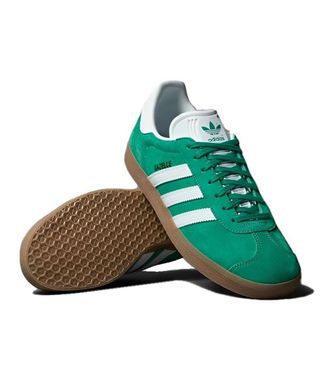 ADIDAS Зеленые замшевые кроссовки, фото 2