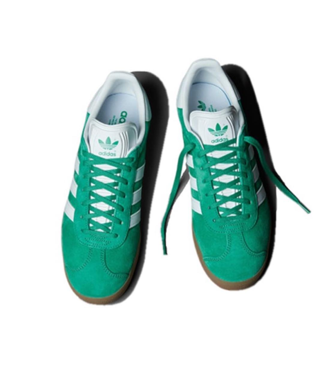 ADIDAS Зеленые замшевые кроссовки, фото 3