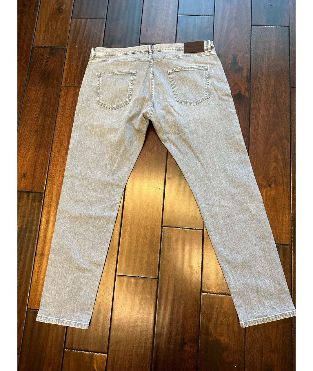 ZEGNA Серые хлопко-эластановые джинсы скинни, фото 2