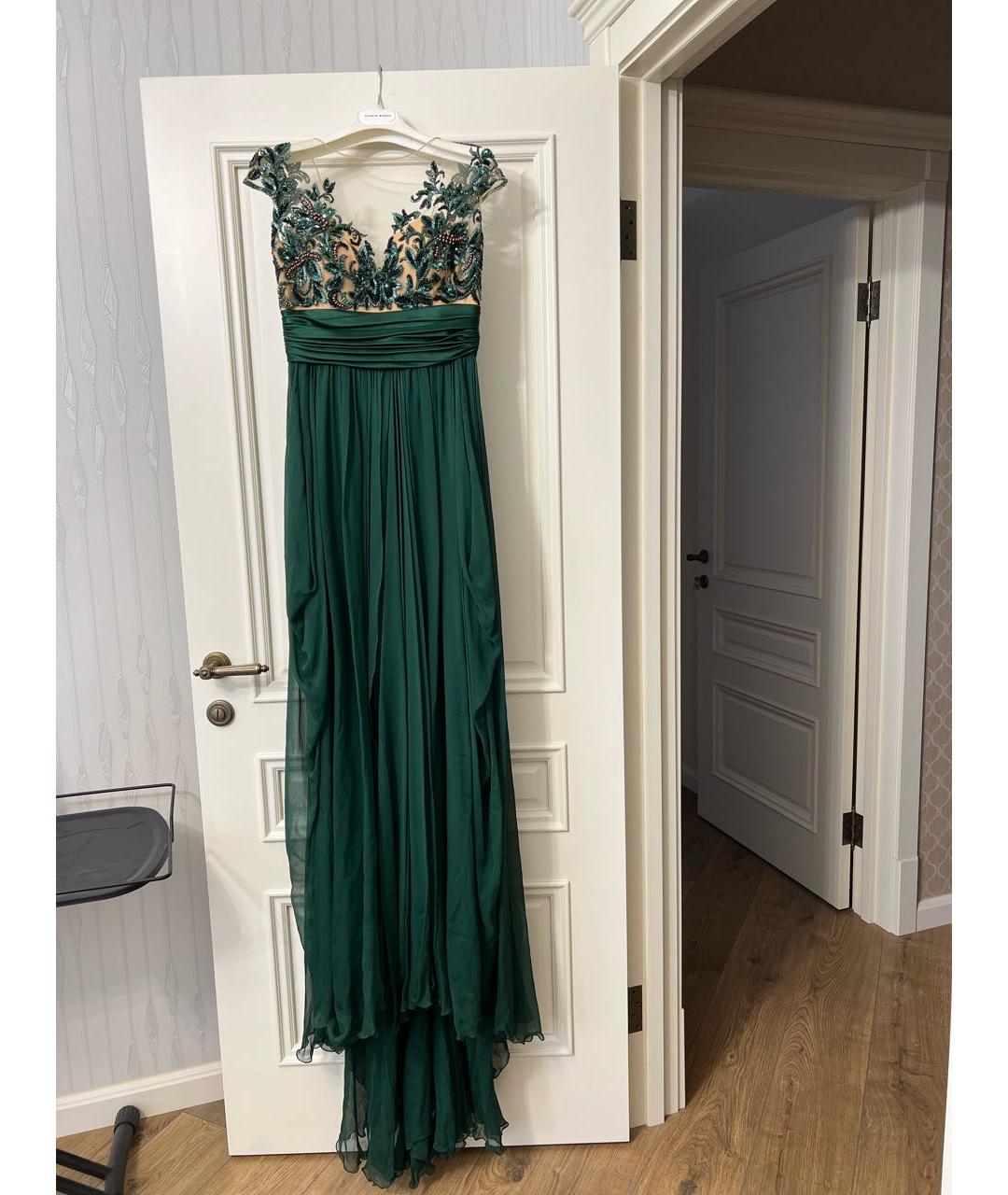 ZUHAIR MURAD Зеленые шелковое вечернее платье, фото 5