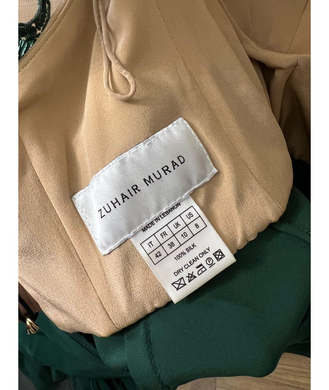 ZUHAIR MURAD Зеленые шелковое вечернее платье, фото 3