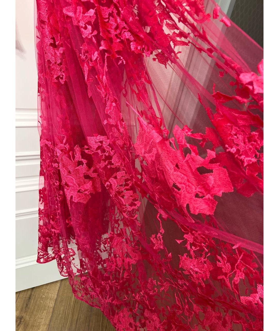 ZUHAIR MURAD Розовое кружевное вечернее платье, фото 4