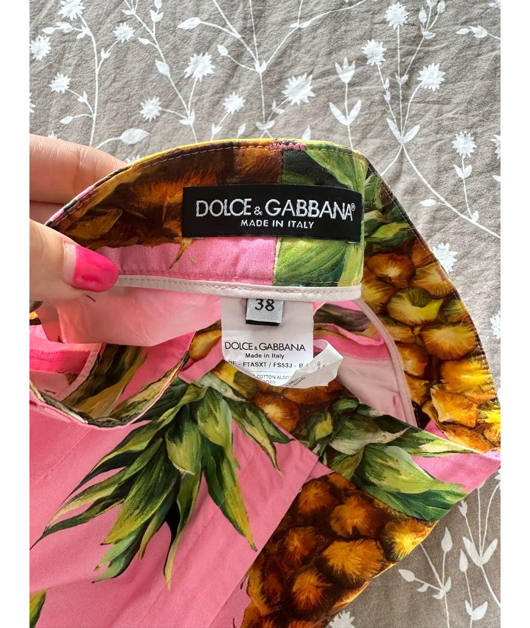 DOLCE&GABBANA Розовый хлопковый костюм с юбками, фото 3