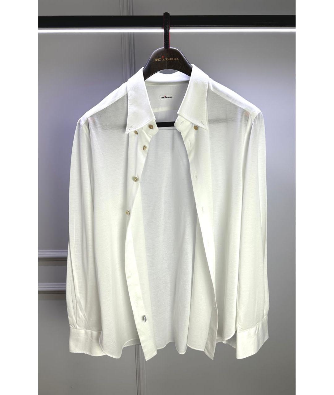 KITON Белая хлопковая кэжуал рубашка, фото 5