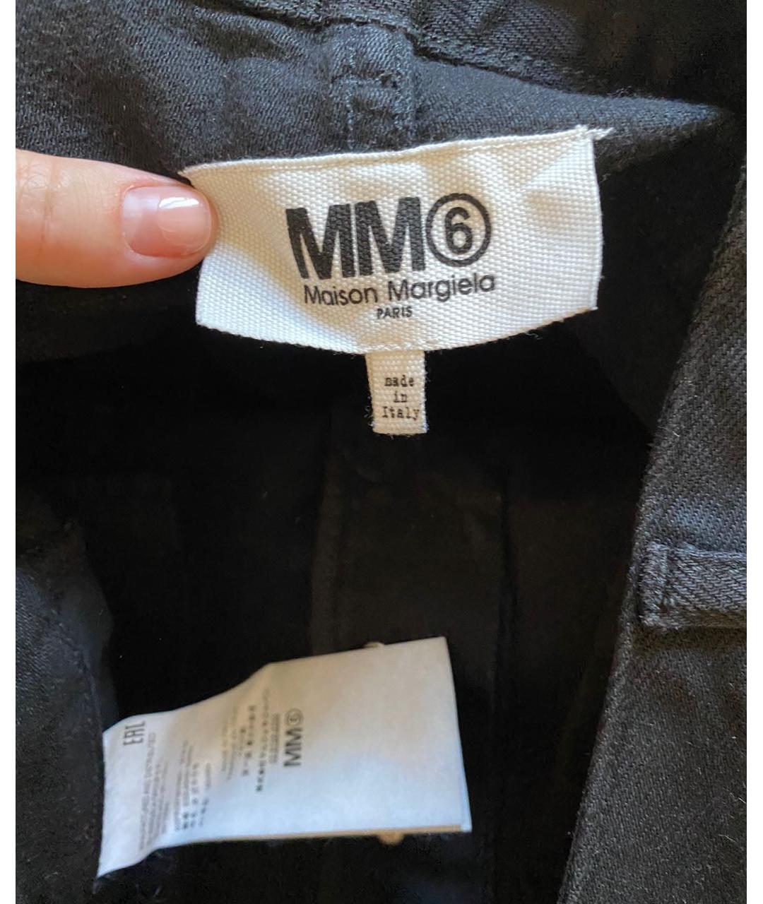 MM6 MAISON MARGIELA Черные хлопковые джинсы клеш, фото 8