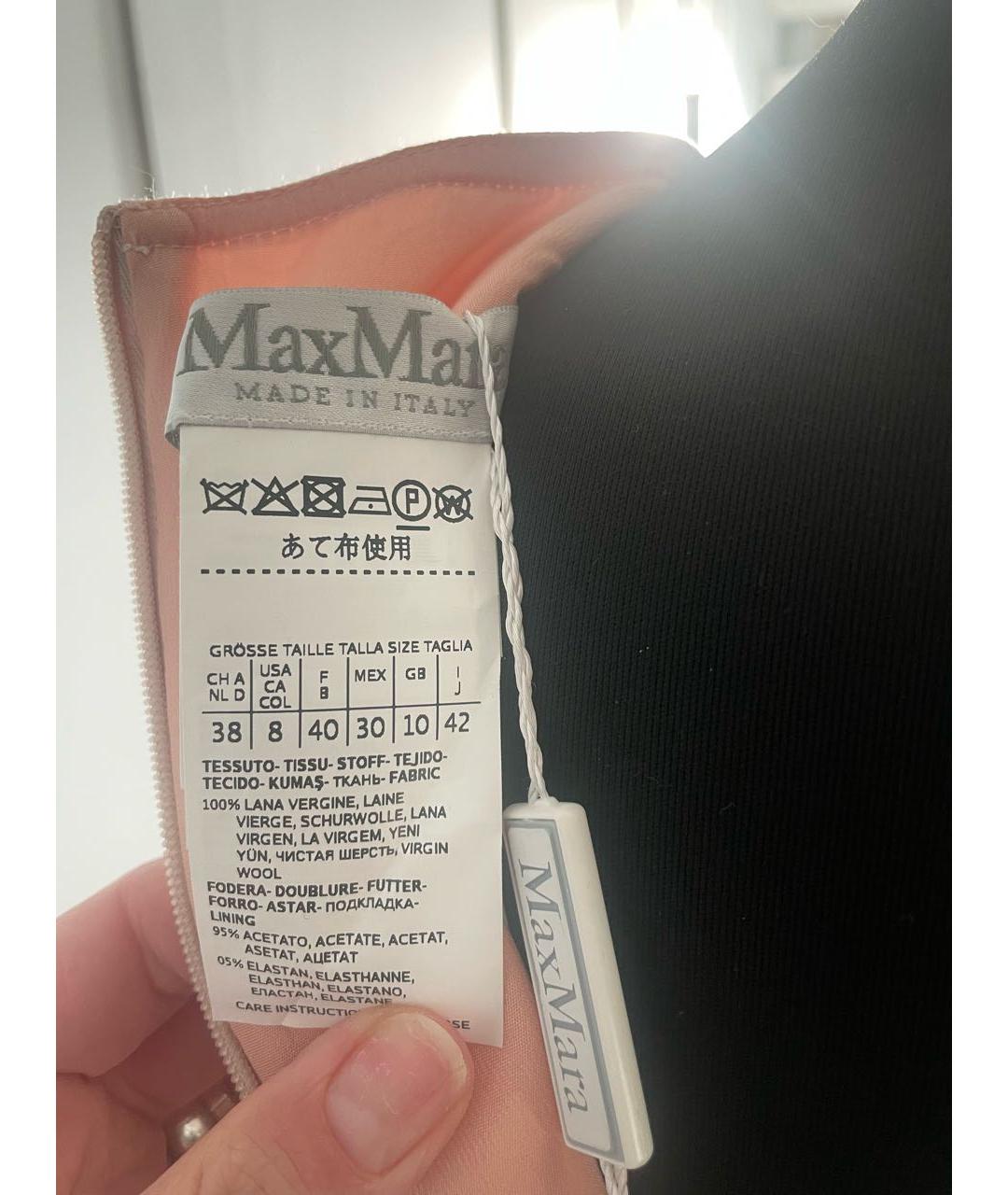 MAX MARA Розовое шерстяное повседневное платье, фото 5