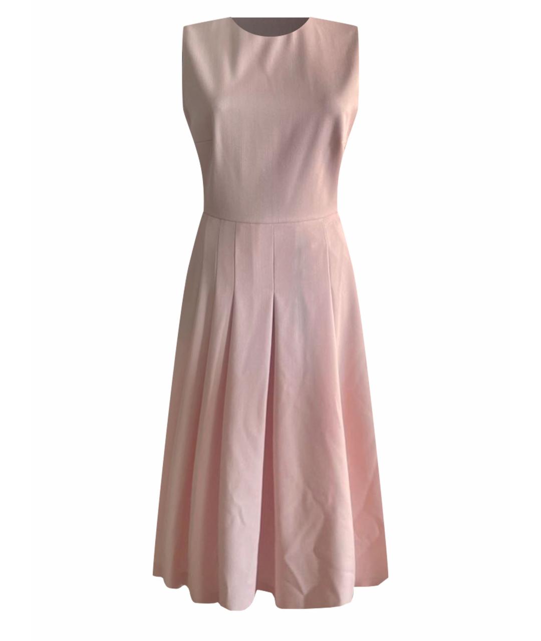 MAX MARA Розовое шерстяное повседневное платье, фото 1