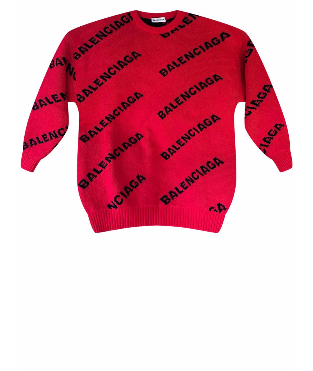 BALENCIAGA Красный шерстяной джемпер / свитер, фото 1