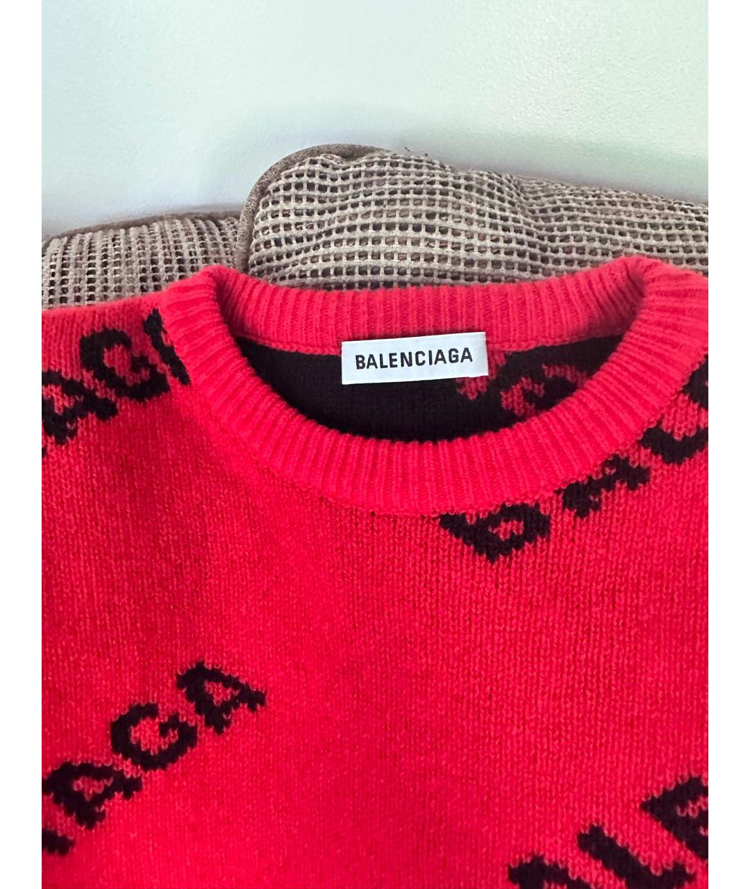 BALENCIAGA Красный шерстяной джемпер / свитер, фото 3
