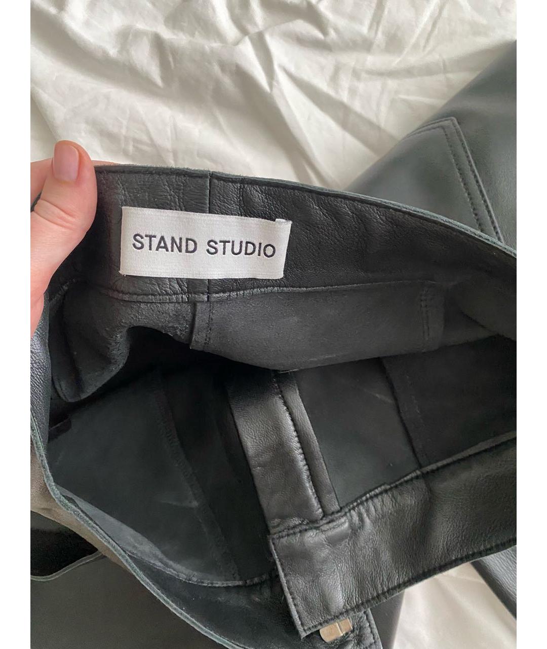 STAND STUDIO Черные кожаные шорты, фото 3