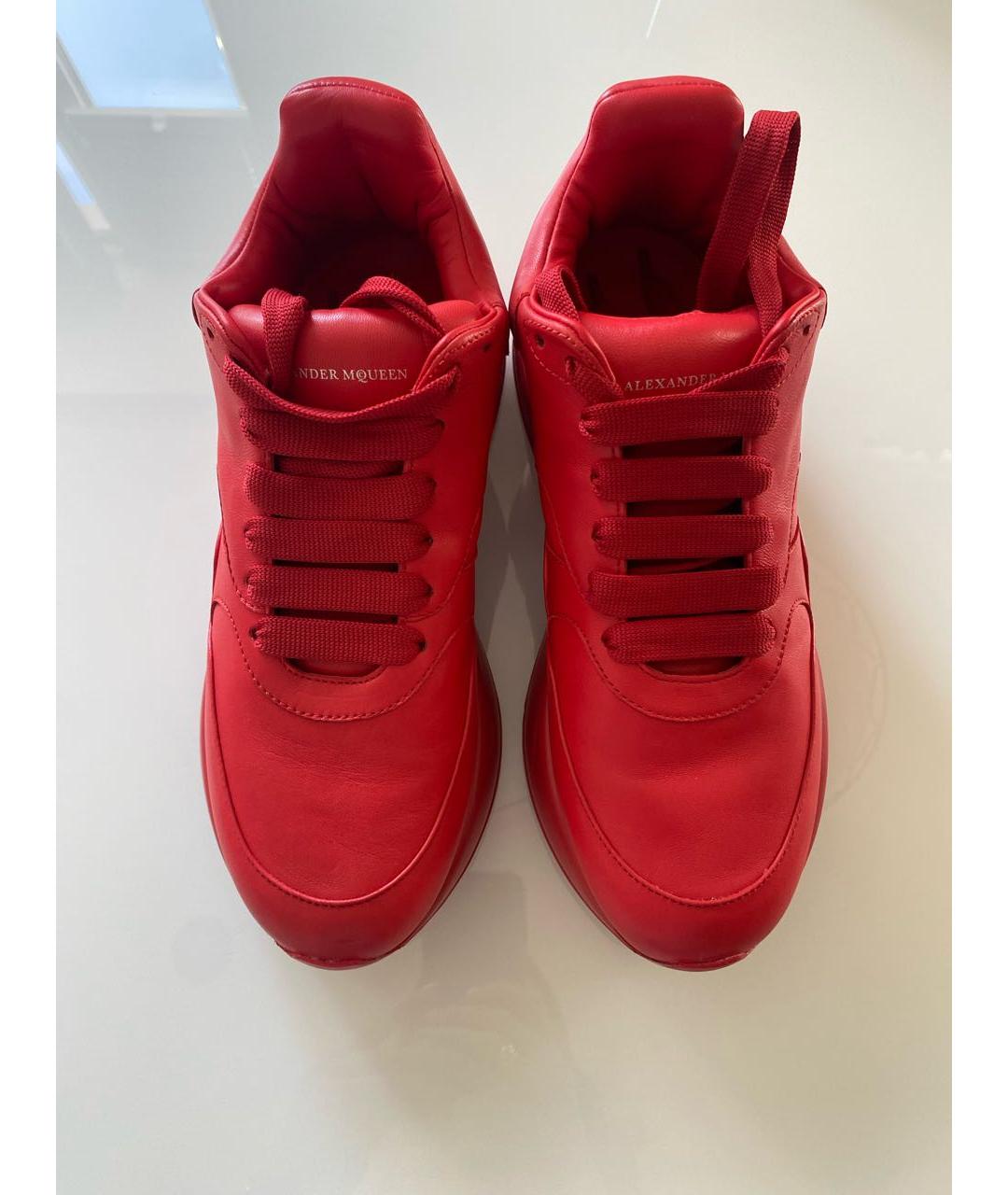 ALEXANDER MCQUEEN Красные кожаные кроссовки, фото 2