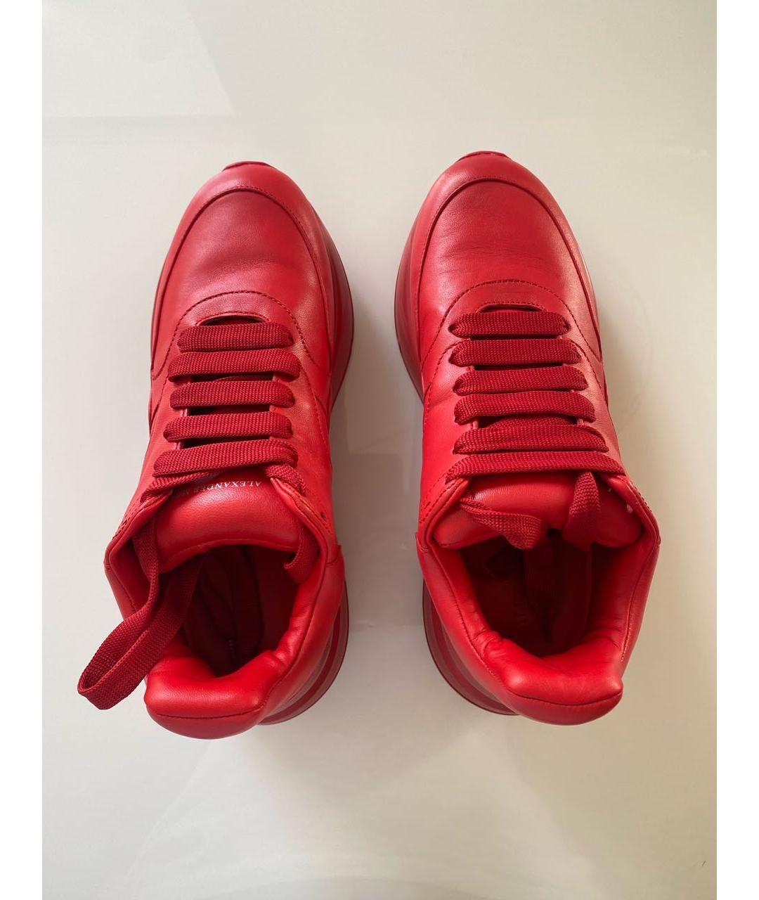 ALEXANDER MCQUEEN Красные кожаные кроссовки, фото 3