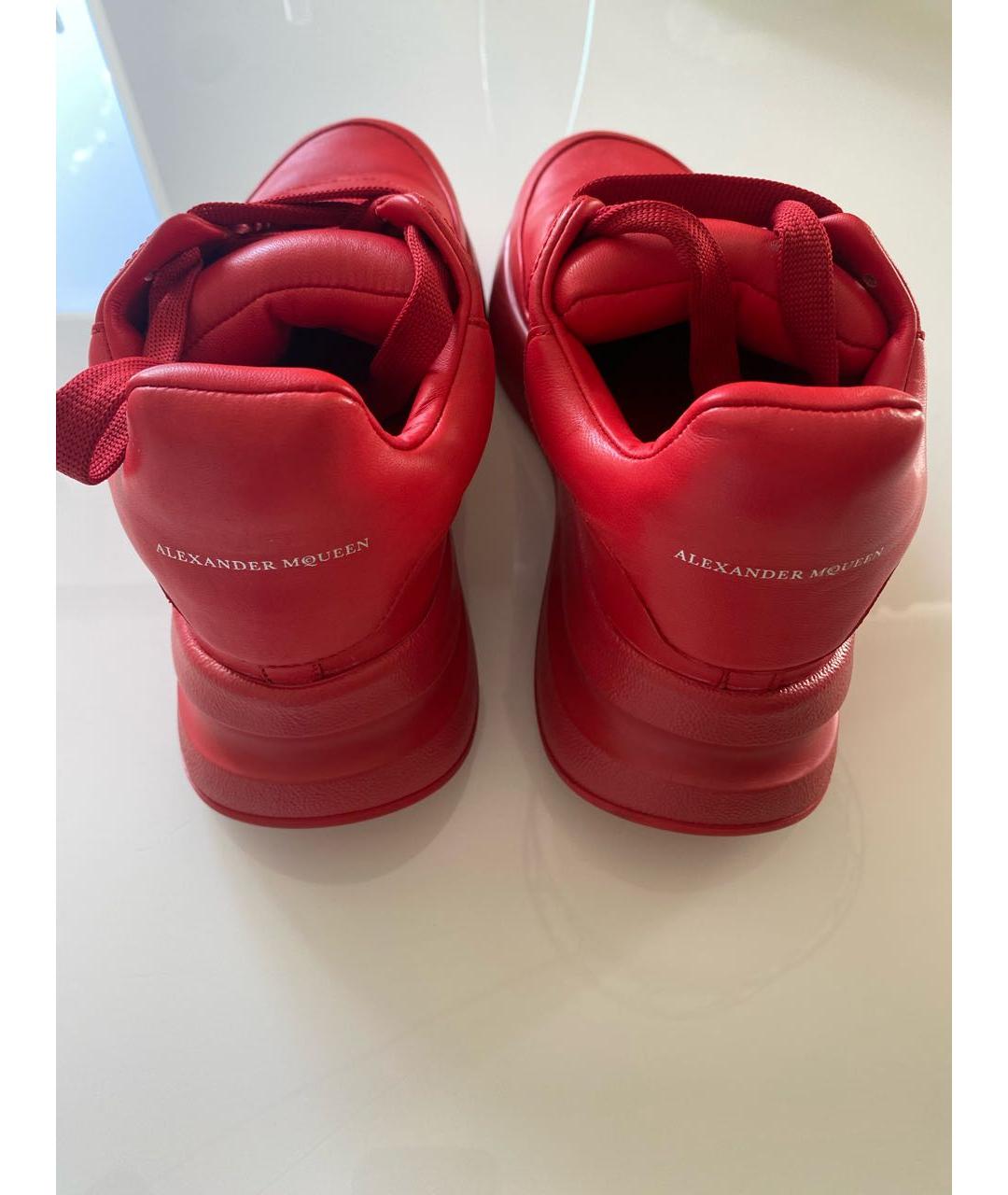 ALEXANDER MCQUEEN Красные кожаные кроссовки, фото 4