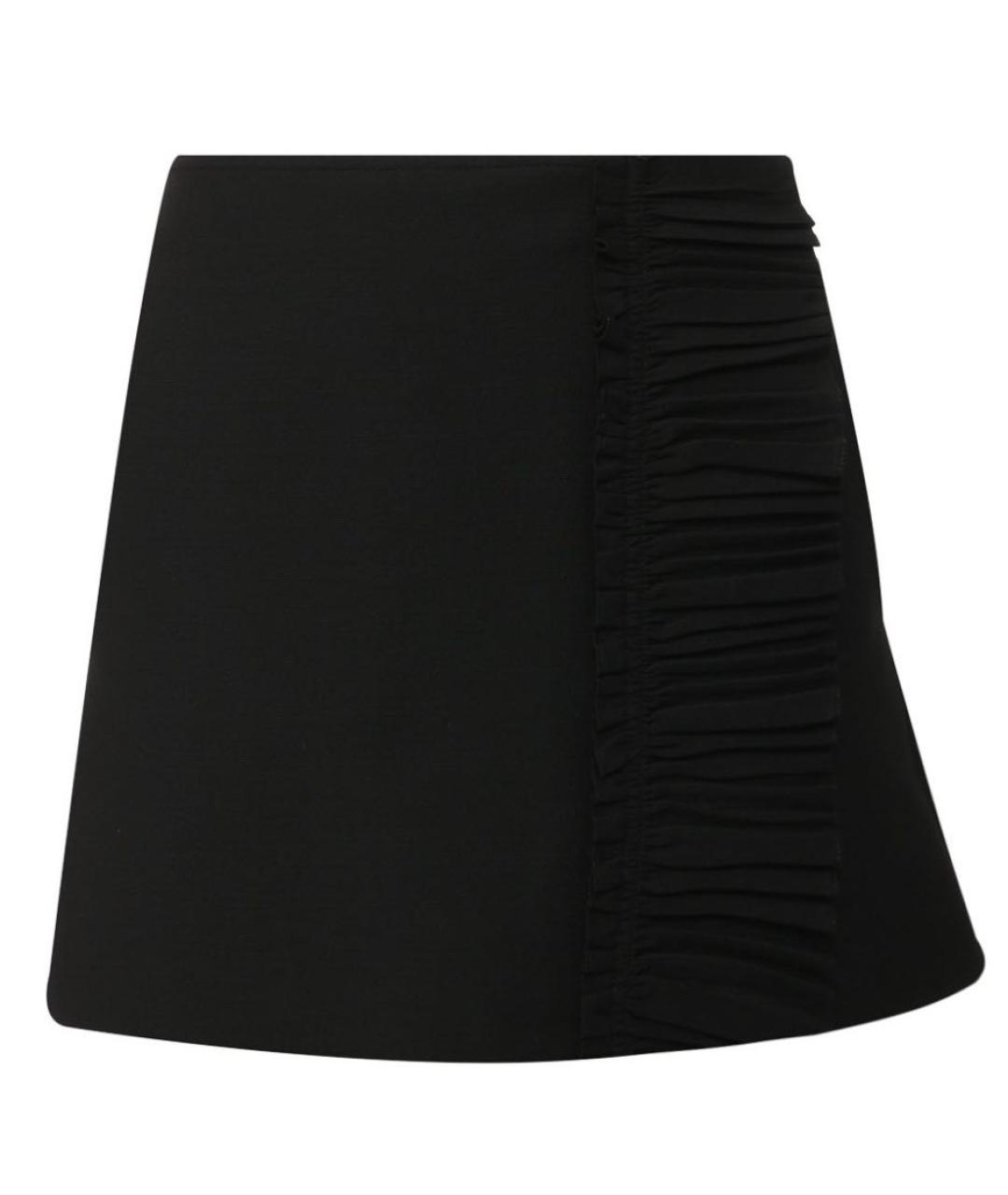 VALENTINO Черная шерстяная юбка-шорты, фото 1