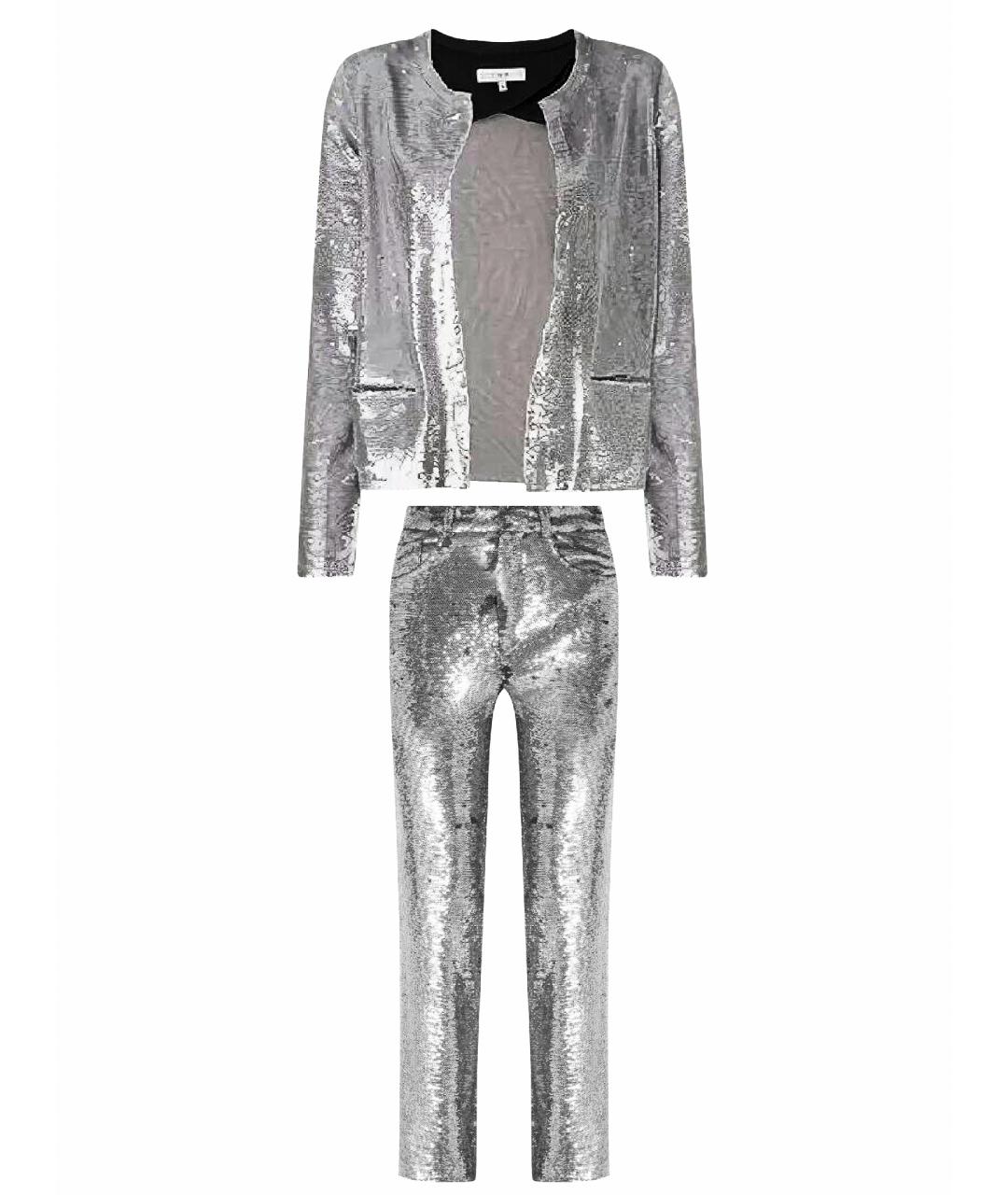 IRO Серебрянный вискозный костюм с брюками, фото 1