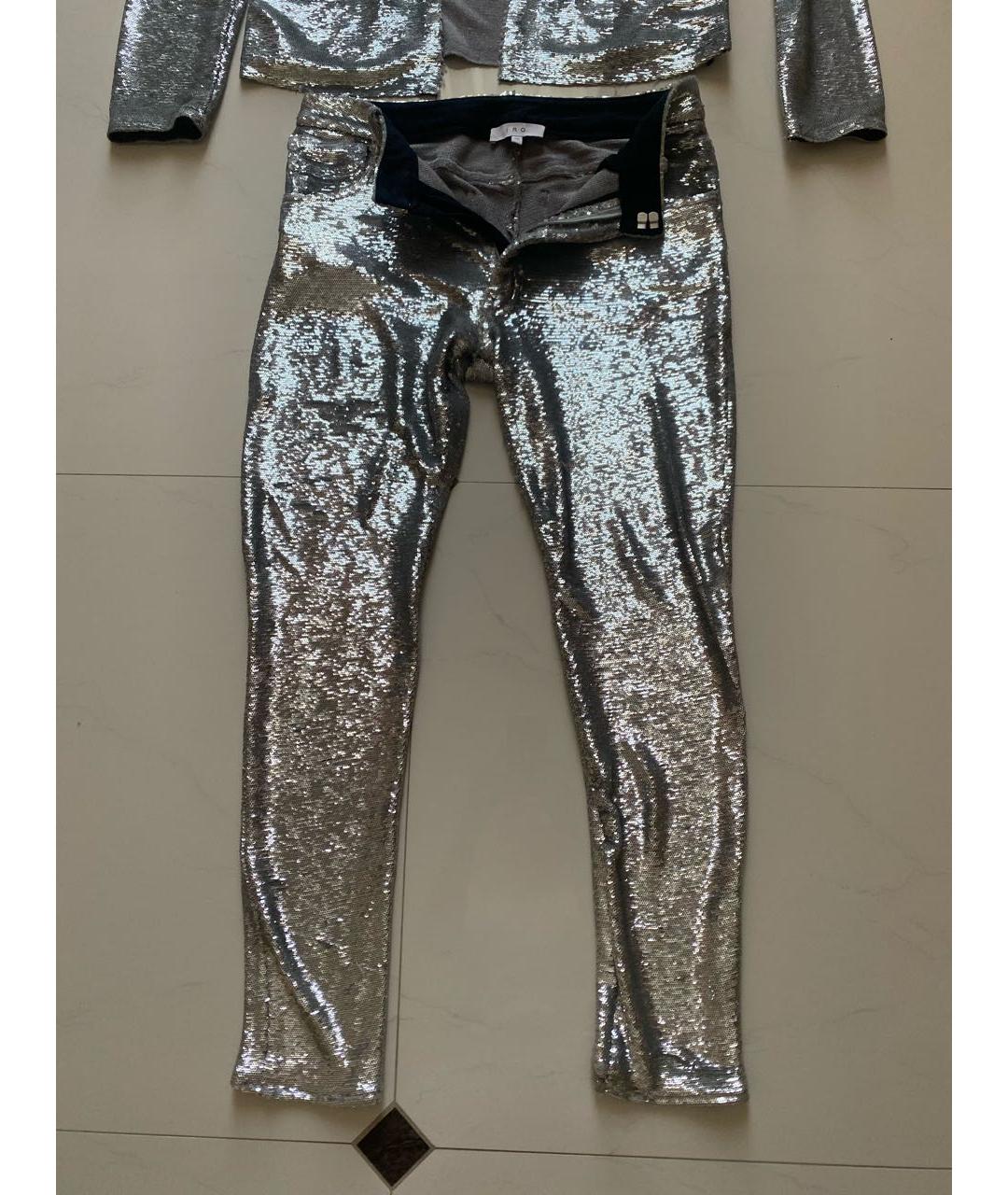 IRO Серебрянный вискозный костюм с брюками, фото 2