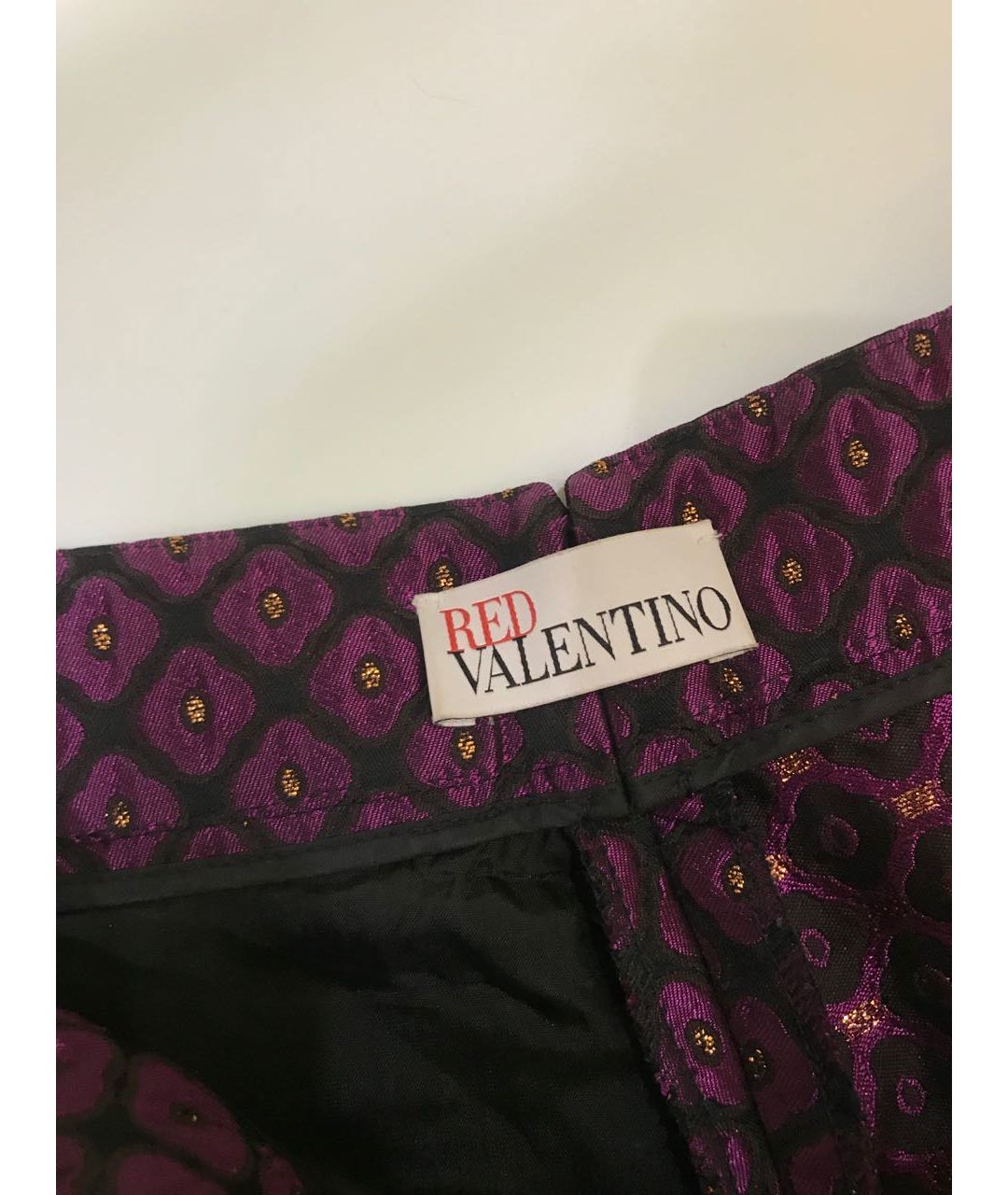 RED VALENTINO Фиолетовые прямые брюки, фото 3