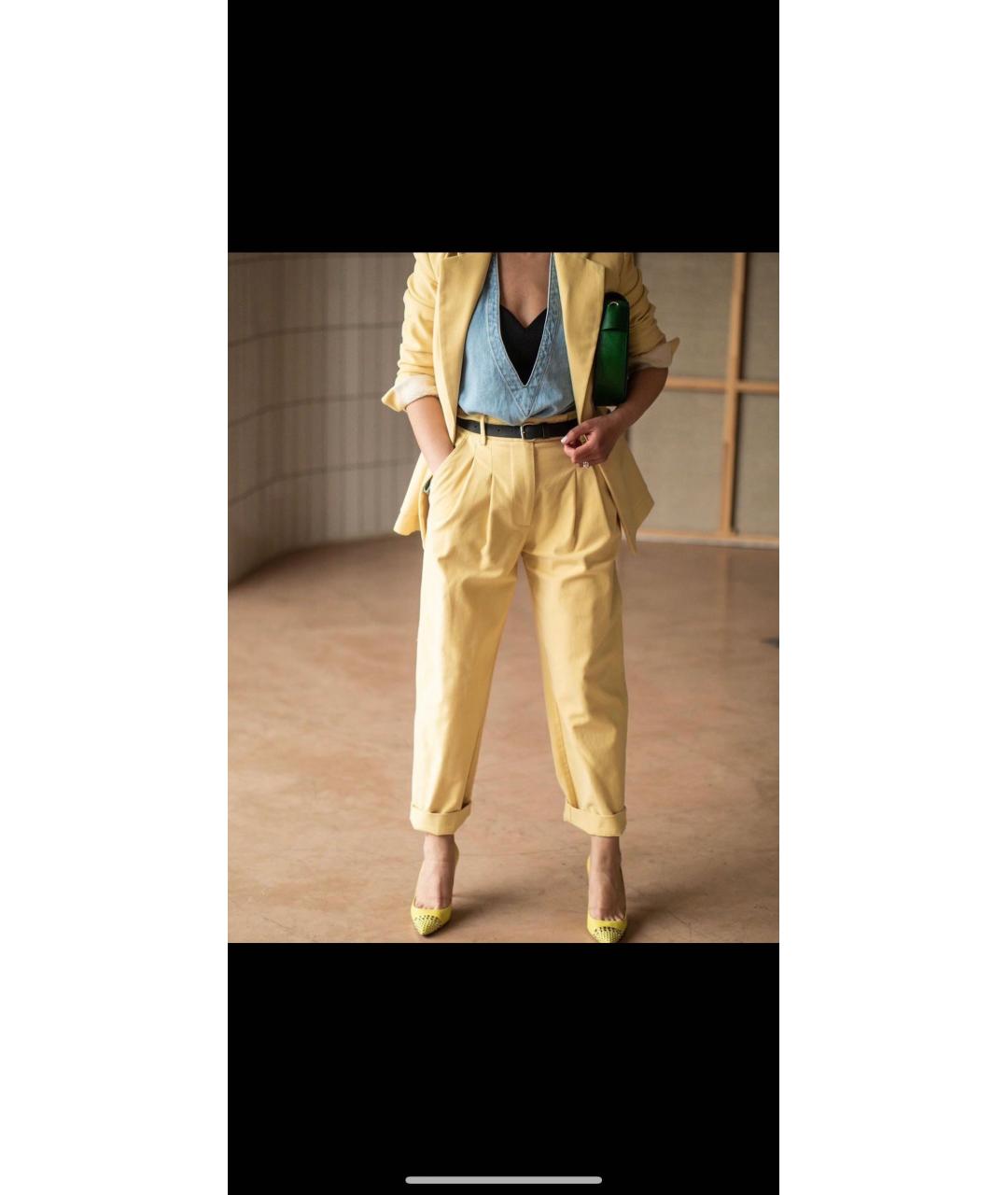 TELA Желтый хлопко-эластановый жакет/пиджак, фото 5