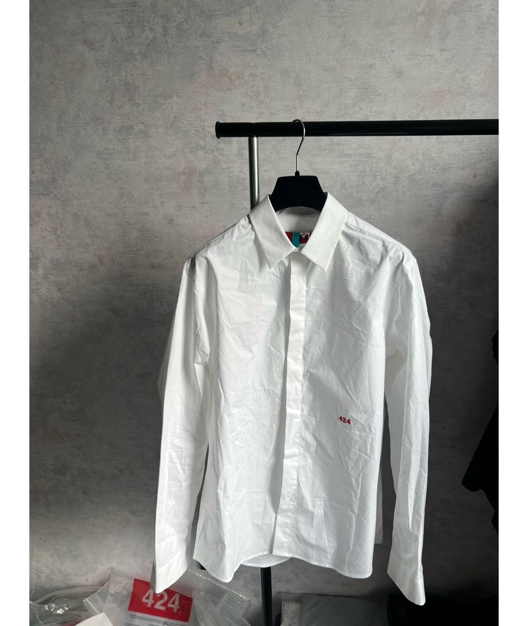 424 Белая хлопковая классическая рубашка, фото 4