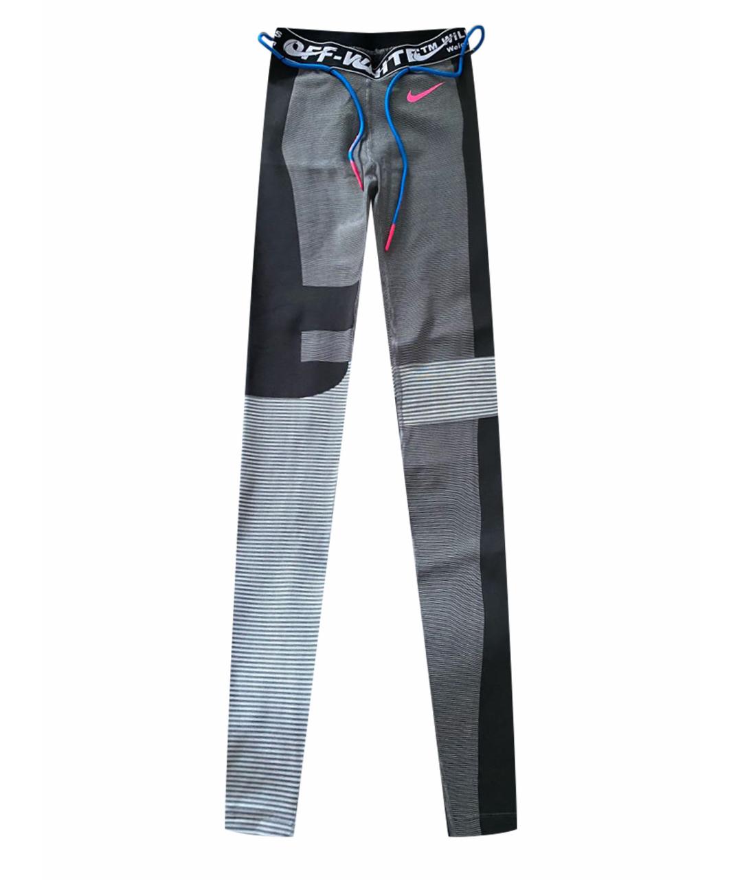 NIKE X OFF-WHITE Серые синтетические спортивные брюки и шорты, фото 1